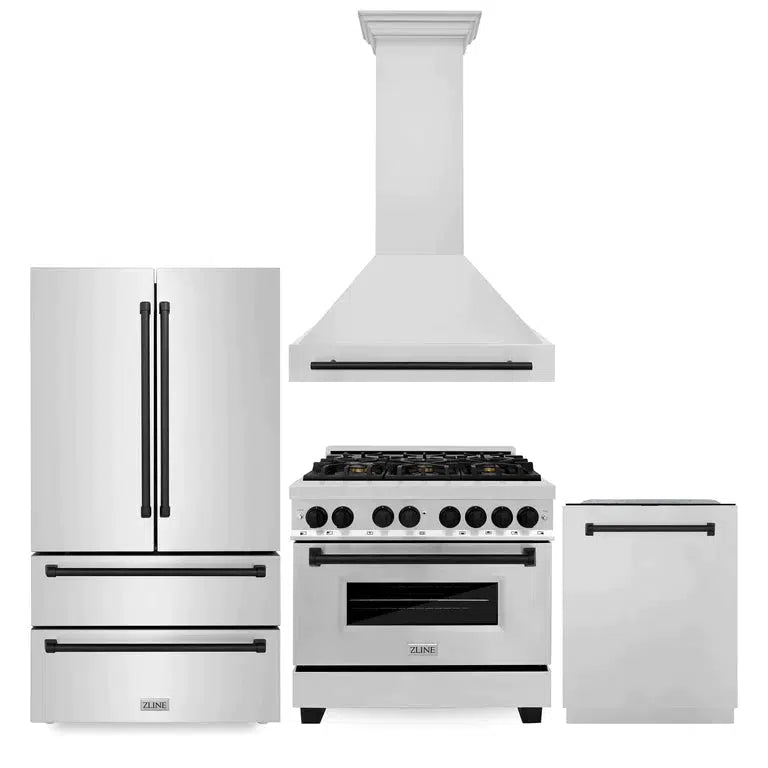 Z-line Kitchen Packages model 4KAPR-RARHDWM36-MB