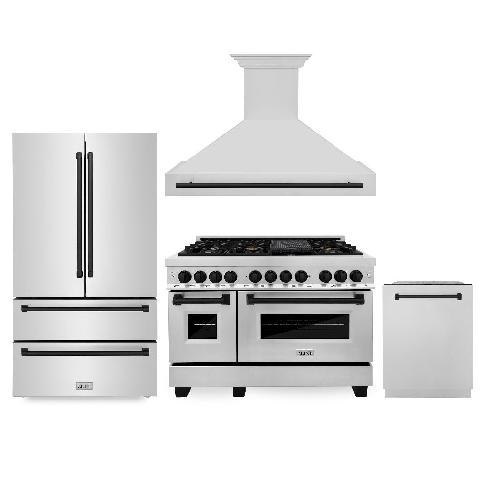 Z-line Kitchen Packages model 4KAPR-RARHDWM48-MB