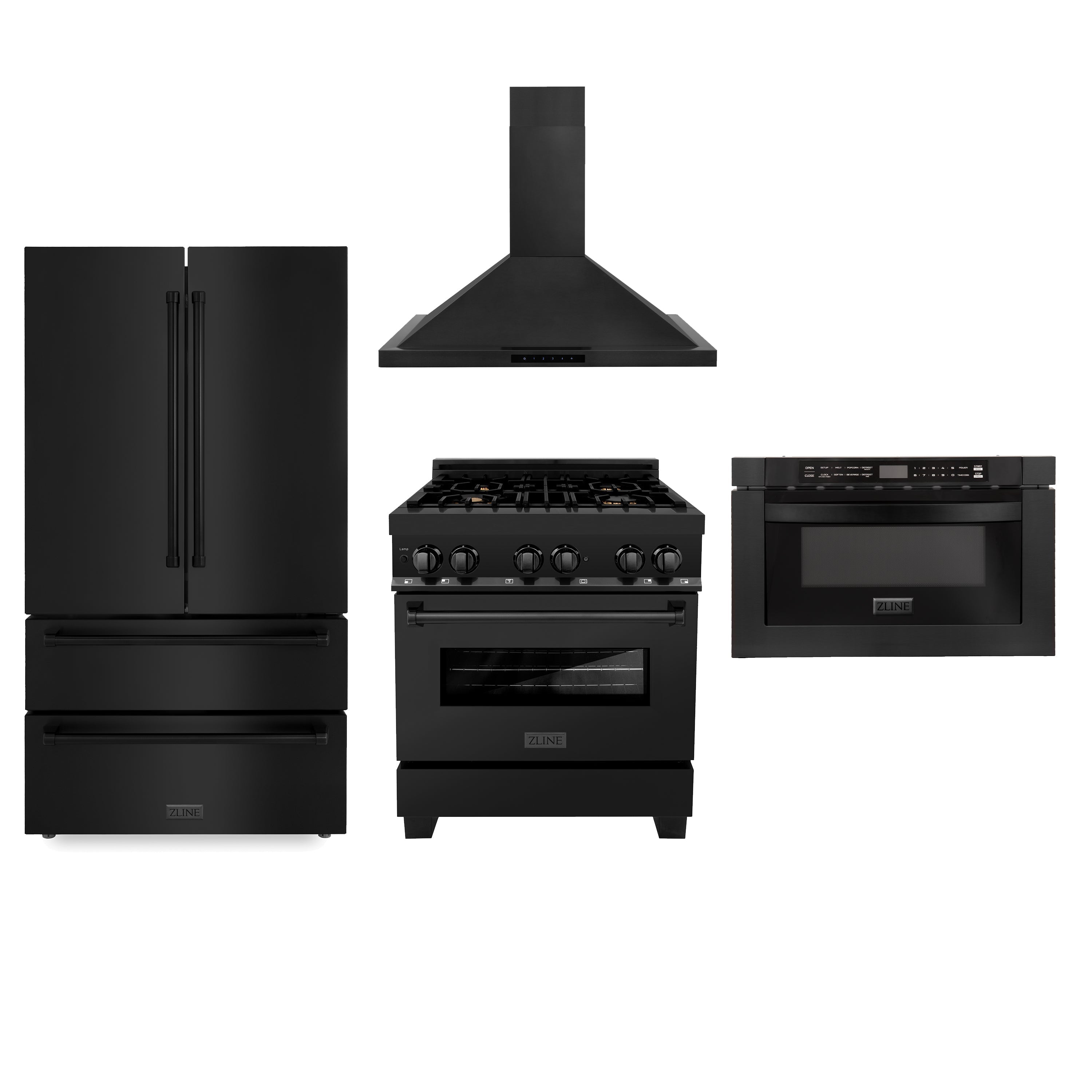 Z-line Kitchen Packages model 4KAPR-RARHDWM48-MB