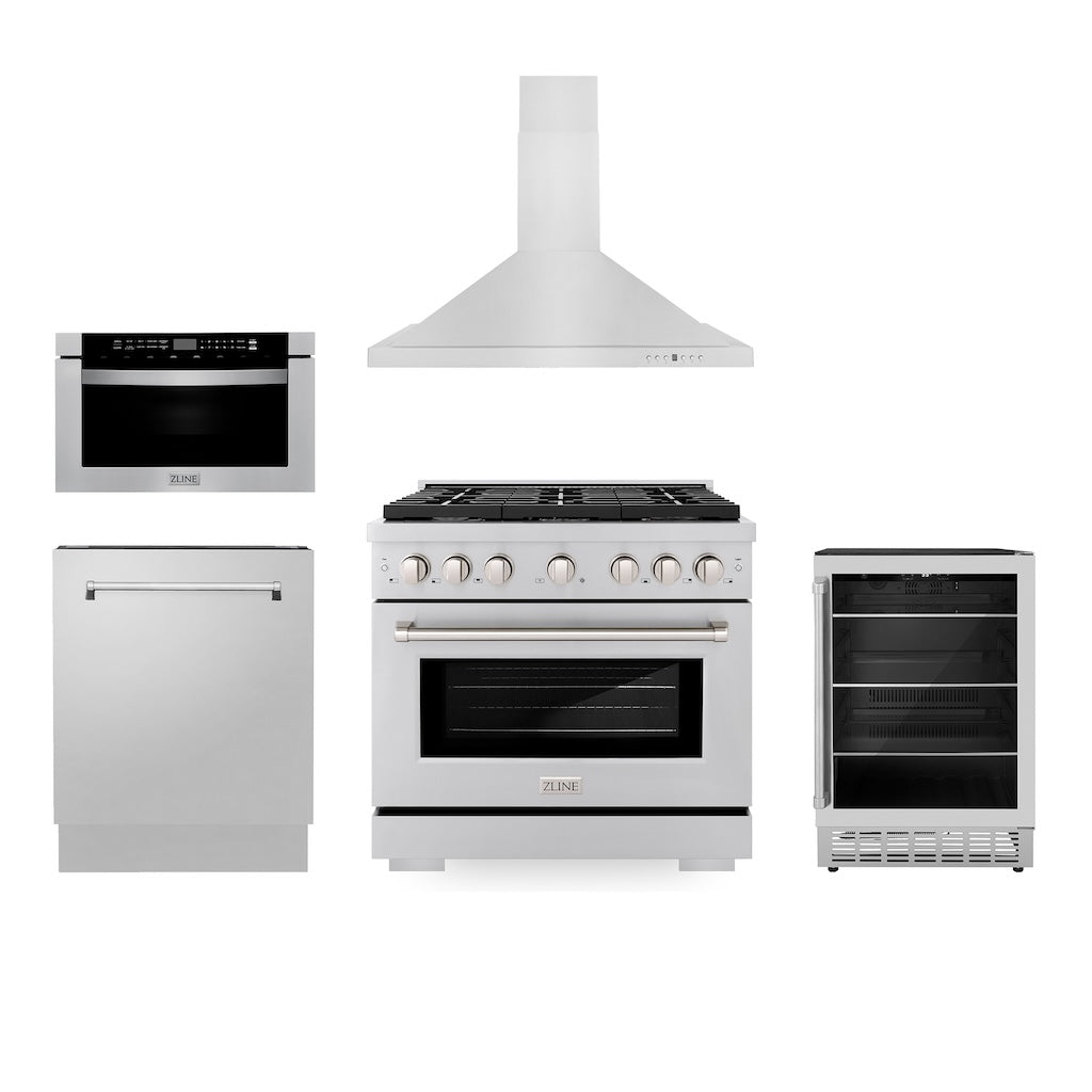 Z-line Kitchen Packages model 5KP-SGRRH36-MWDWV-RBV