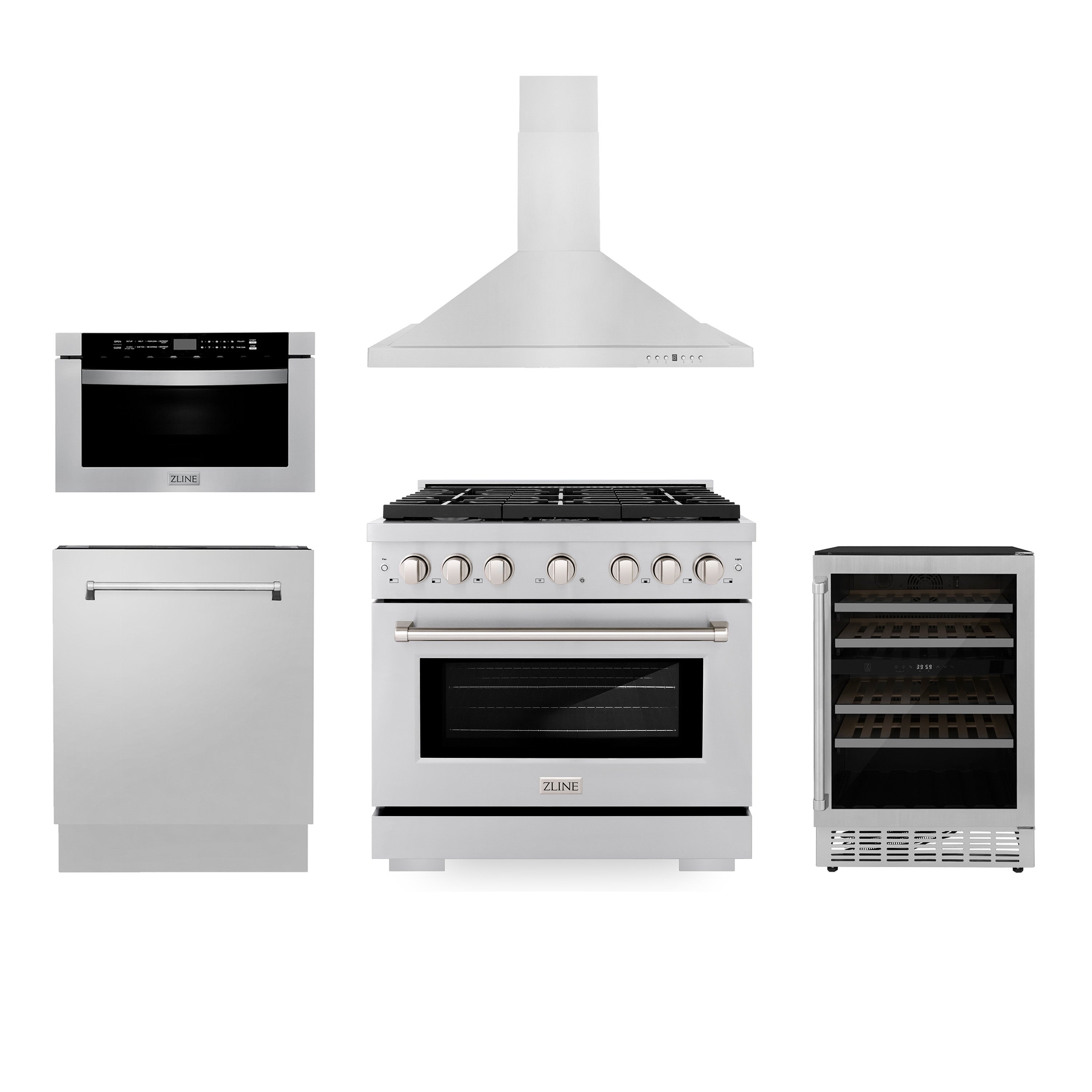 Z-line Kitchen Packages model 5KP-SGRRH36-MWDWV-RWV
