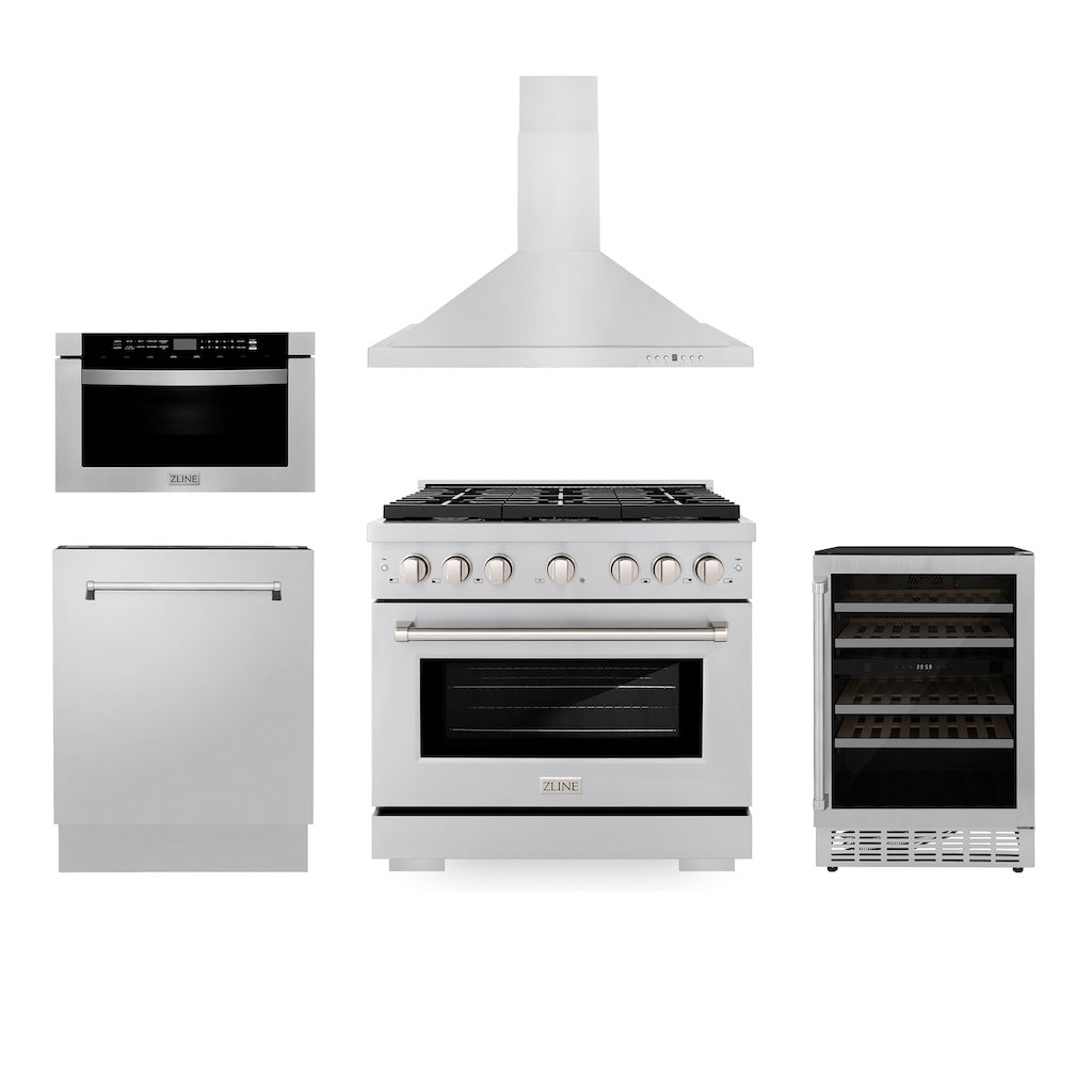 Z-line Kitchen Packages model 5KP-SGRRH36-MWDWV-RWV