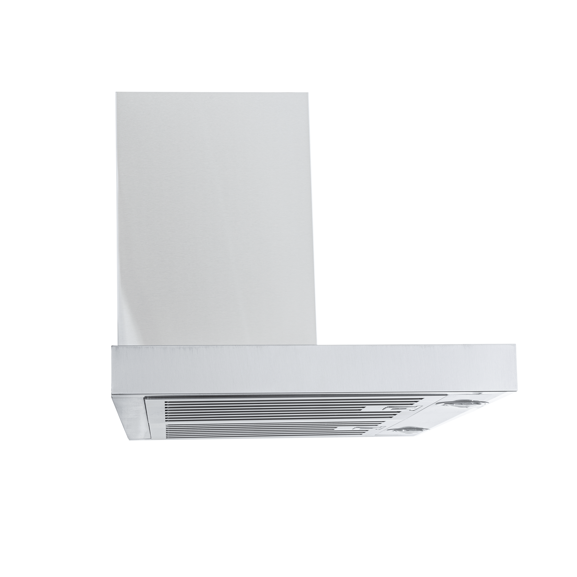 Proline PLFW 750 Wall-Mount Range Hood, stainless steel, 900/1100 CFM, seen from below. ProlineRangeHoods.com.