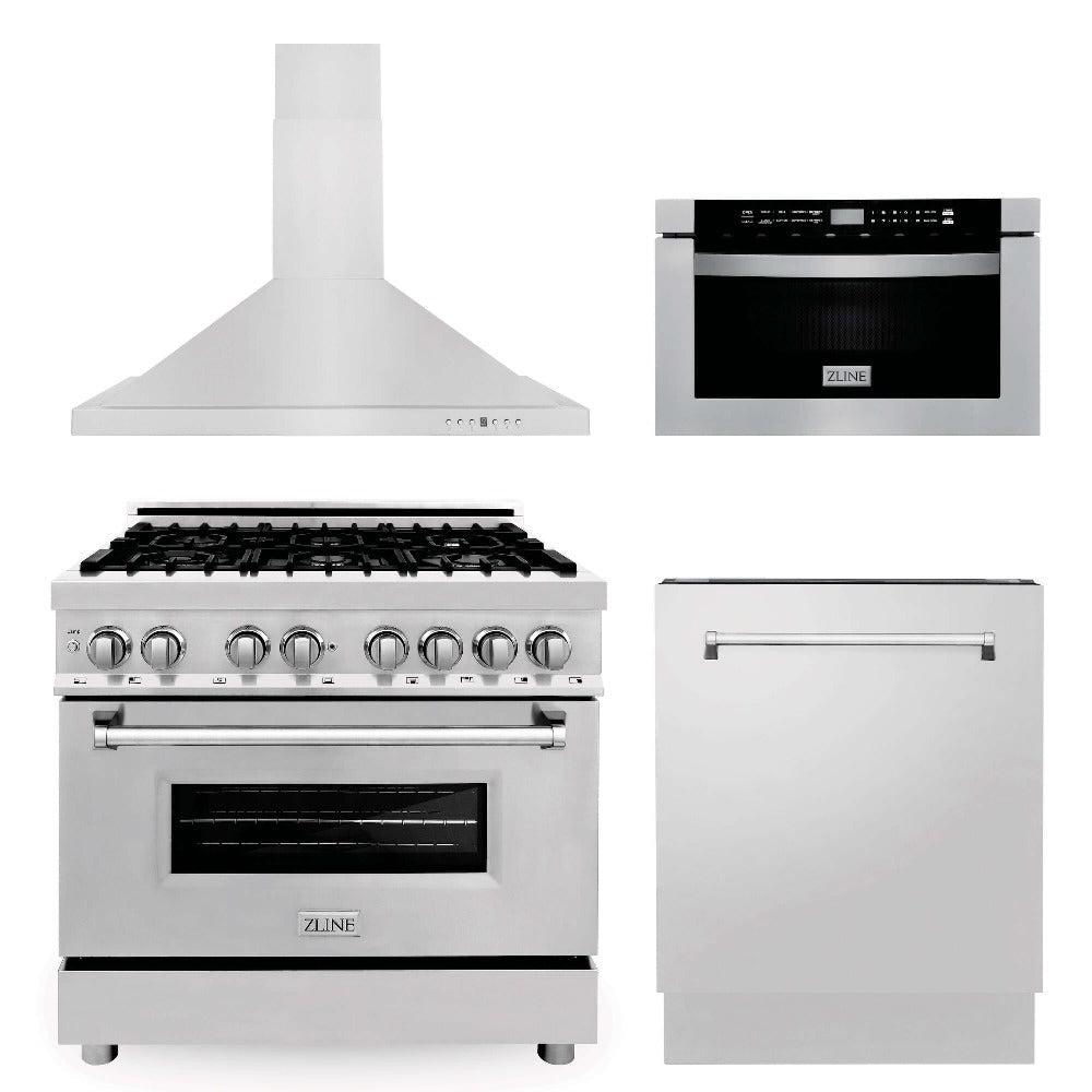 Z-line Kitchen Packages model 4KAPR-RARHDWM36-CB