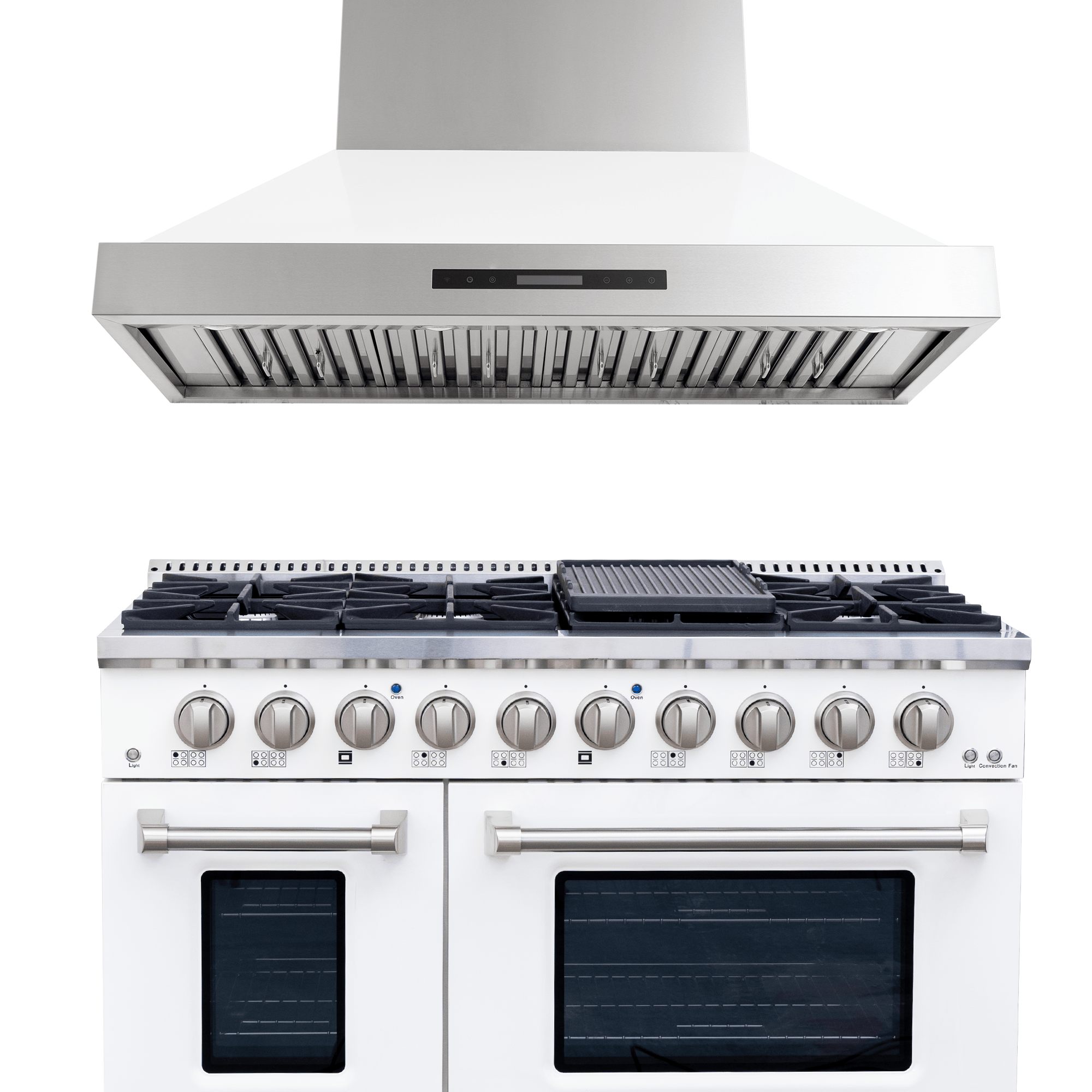 Save 10% on Proline PLSR 48" Range & King Air Hood kitchen bundle at ProlineRangeHoods.com—2 ovens, multi-burners.