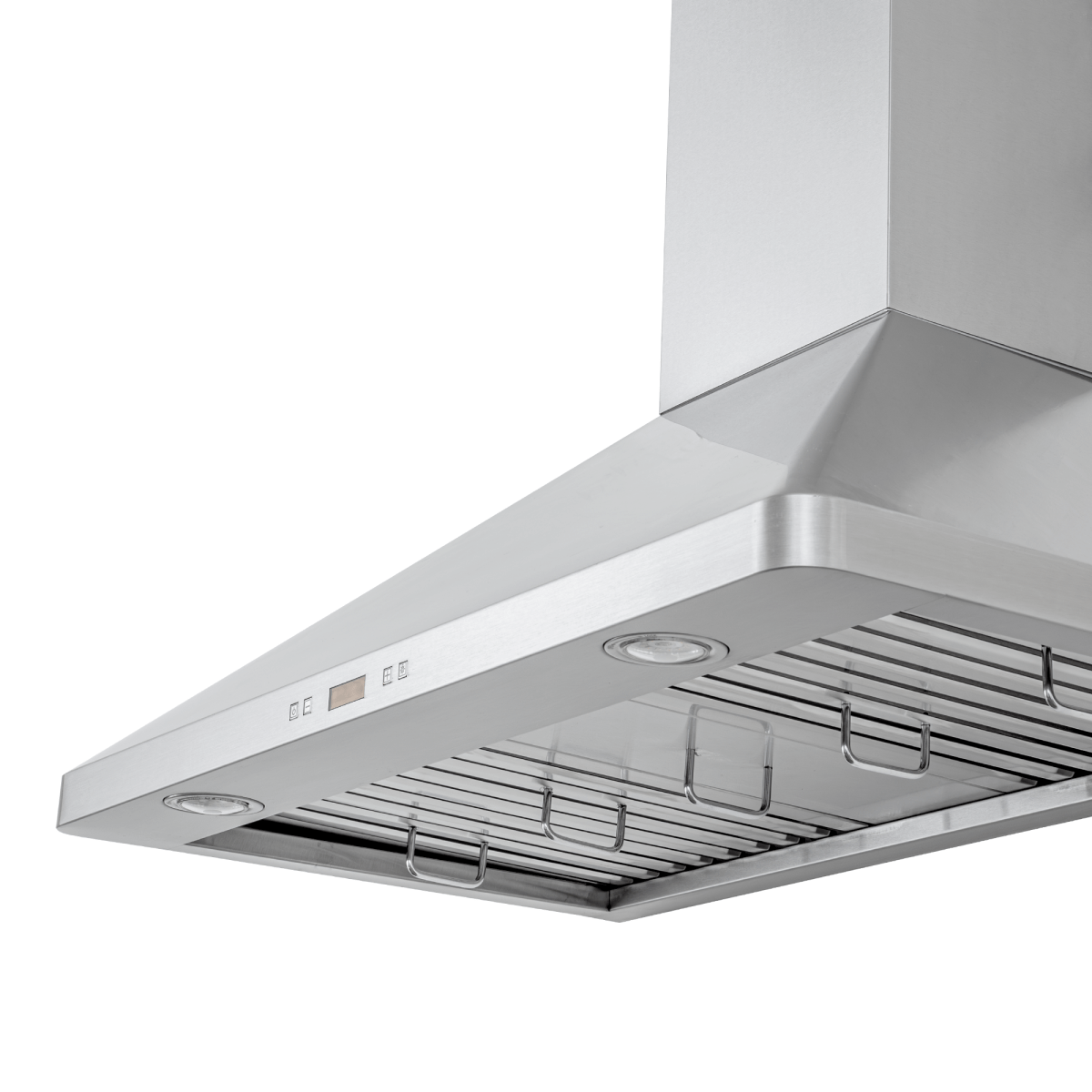 ProlineRangeHoods.com: Proline PLFW 129 J Wall-Mounted Vent Hood with stainless steel, controls, lights, 900 CFM airflow.