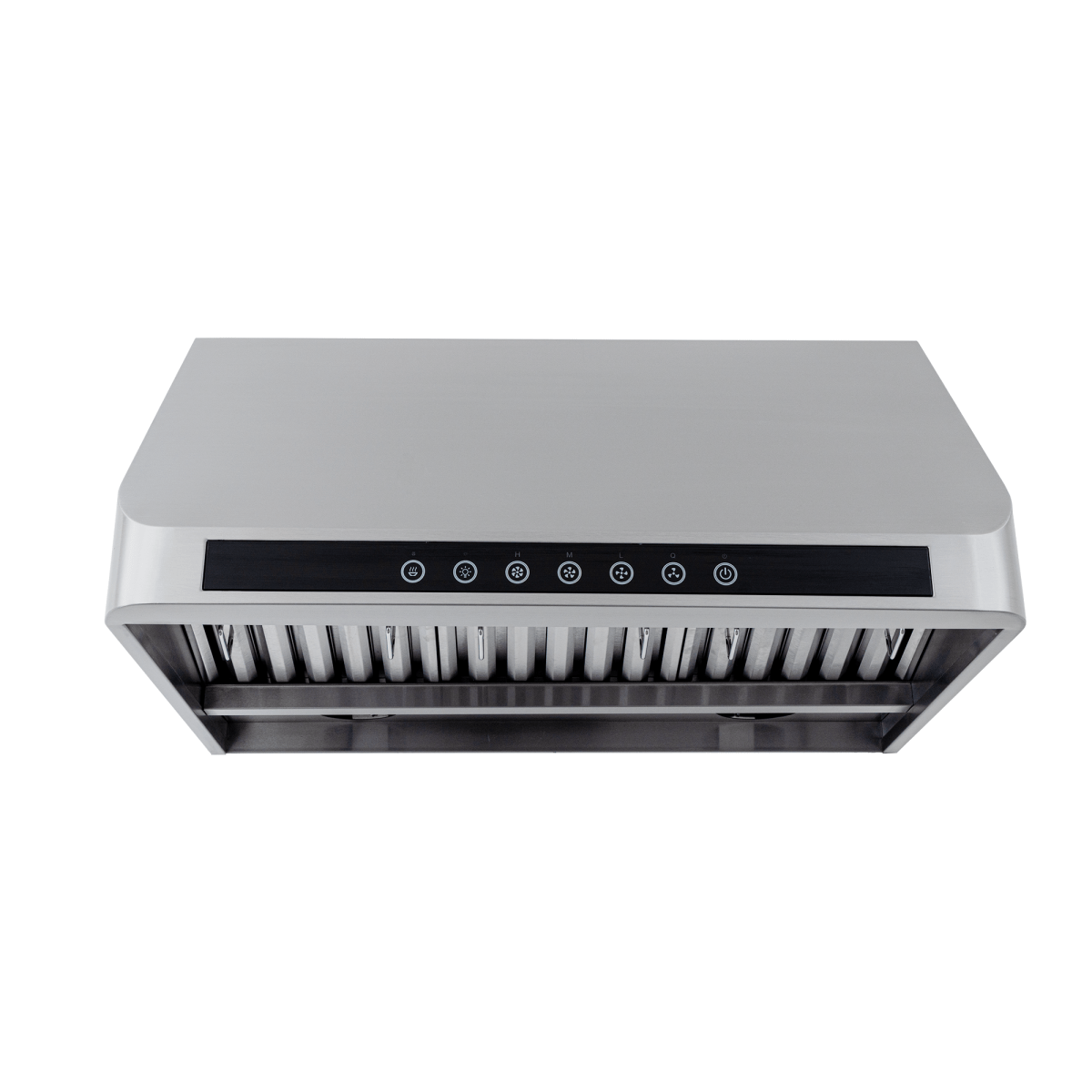 Proline PLJW 101 under-cabinet range hood, stainless steel, front controls, vent filters, 1000/2000 CFM. ProlineRangeHoods.com.