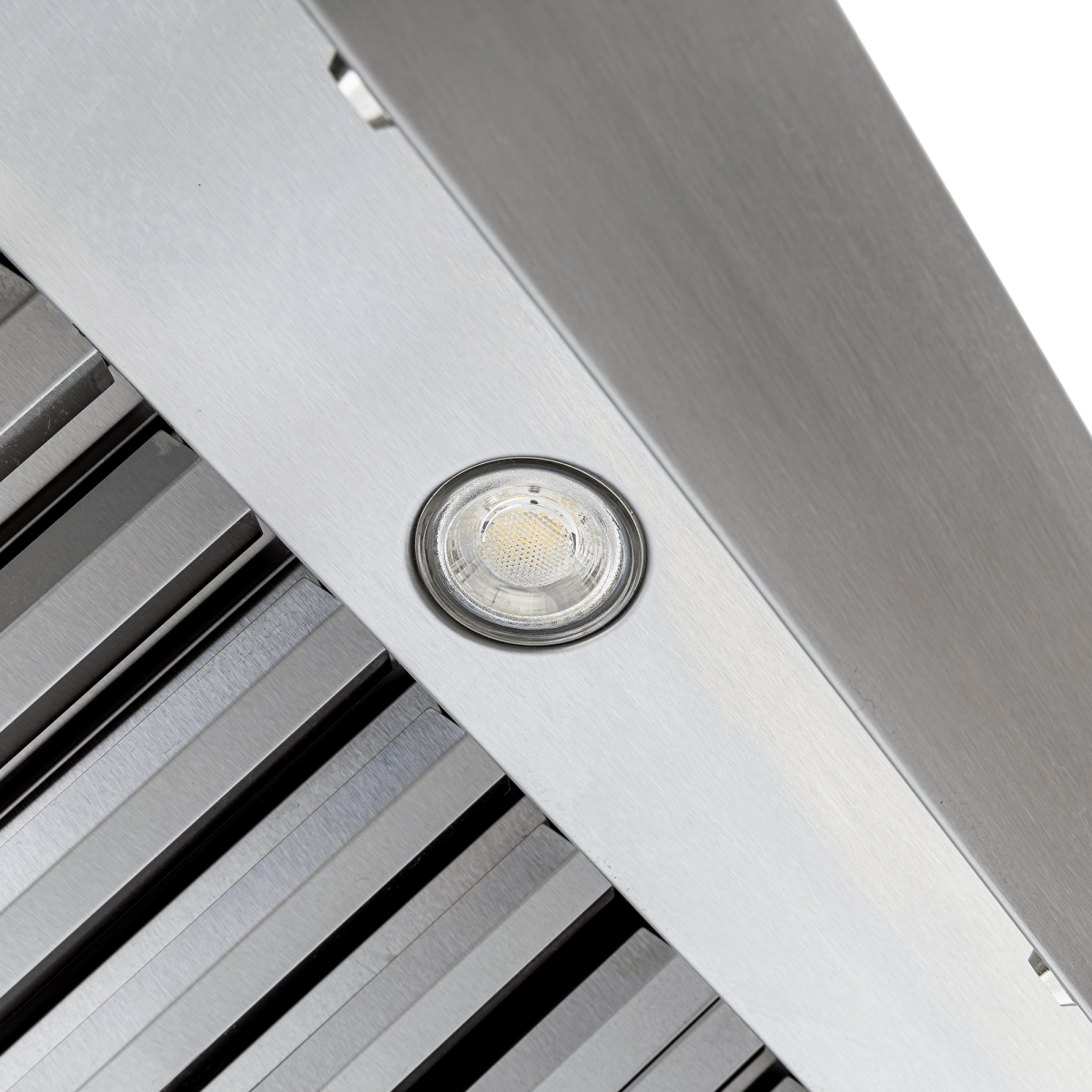 Proline PLJW 102 stainless under cabinet range hood with LED light, 1000 CFM, ductless option. ProlineRangeHoods.com.