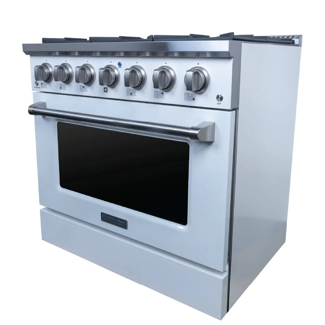 Proline Range Hoods Home & Garden > Kitchen & Dining > Kitchen Appliances > Ranges Proline PLSR Dual Fuel Kitchen Range 15,000 BTUs Available in Stainless Steel, Matte Black, Gloss White options