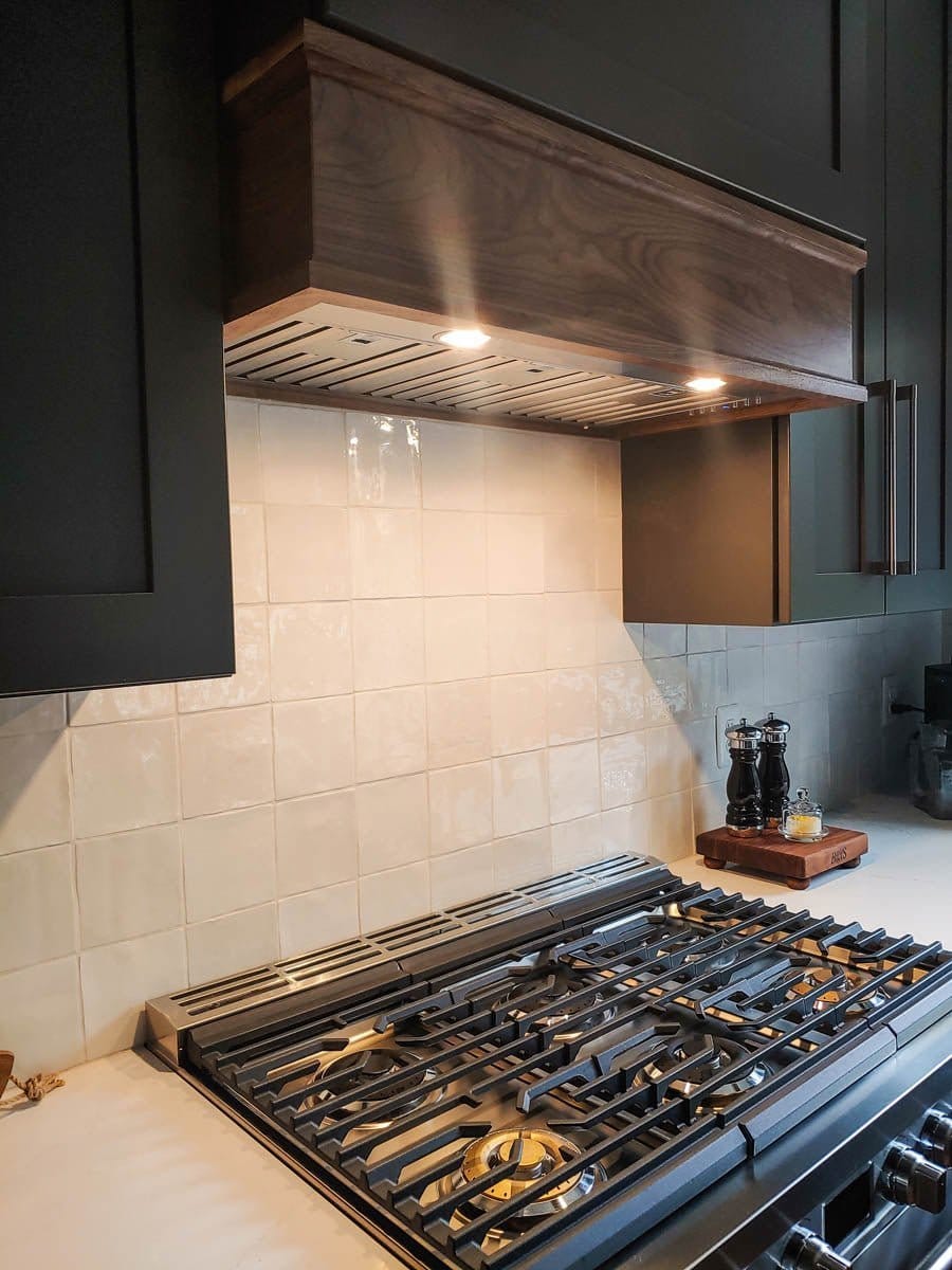 The ProlineRangeHoods.com UMOD INS, a 600 CFM stainless insert for custom hoods, is shown in a modern kitchen.