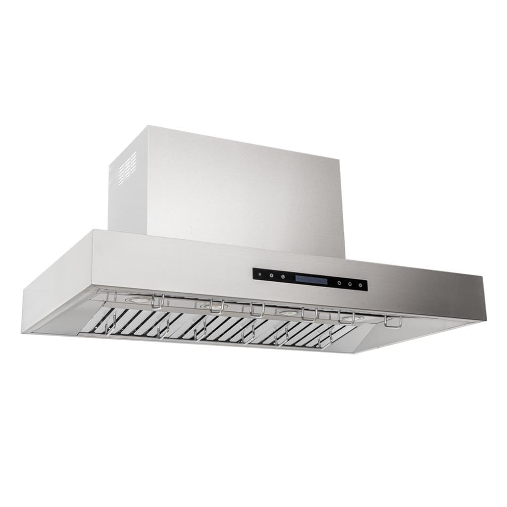 Proline PLFI 755 Island Range Hood: 1100 CFM, stainless steel, outdoor finish, advanced filtration. ProlineRangeHoods.com.