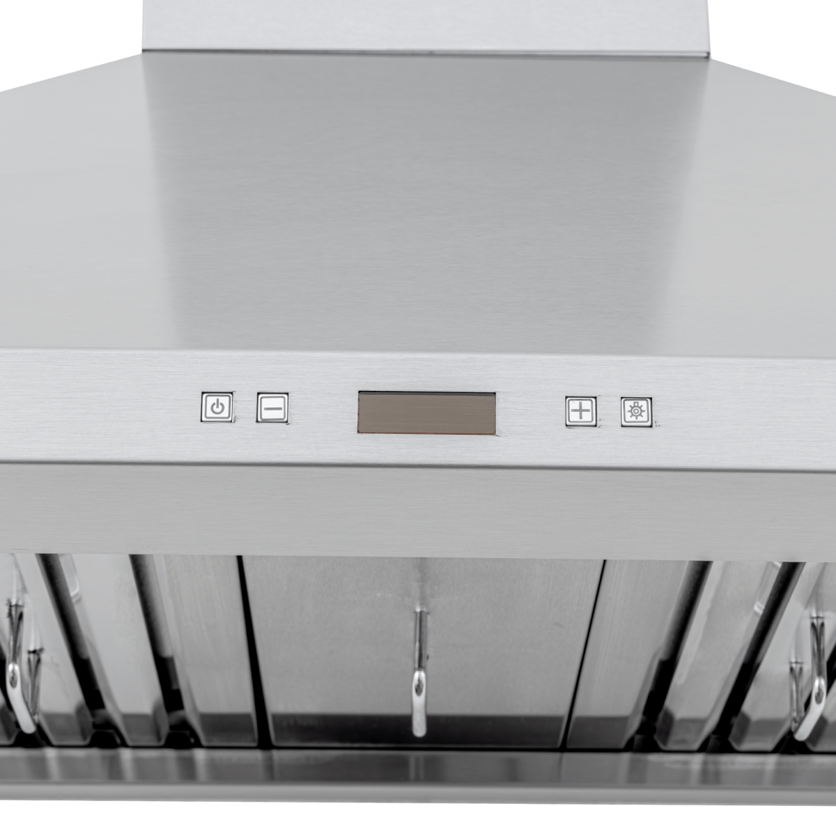 ProlineRangeHoods.com: The PLFW 129 J is a wall-mounted stainless steel hood, 900 CFM, front control, ducted use.