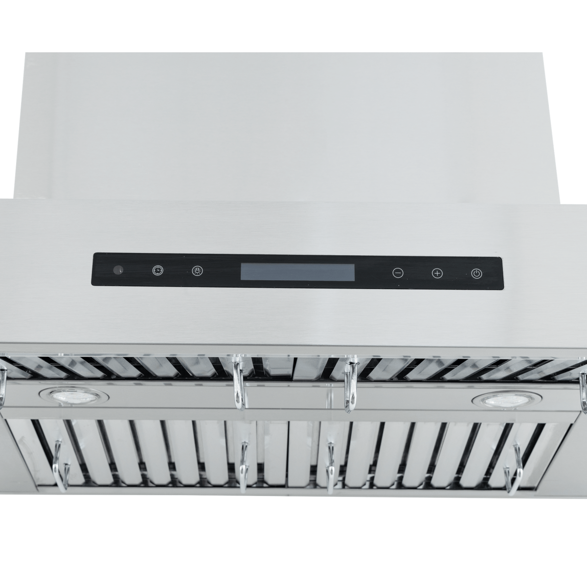 Proline PLFW 755 ducted wall range hood, 1100 CFM, stainless steel, controls and filters. ProlineRangeHoods.com.