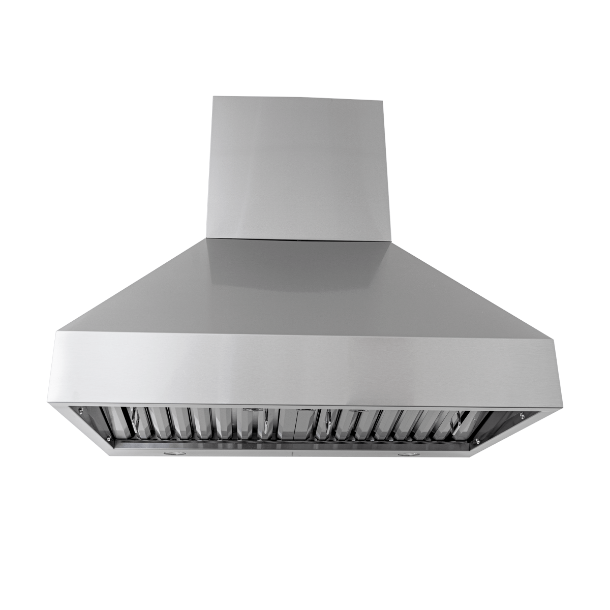 ProlineRangeHoods.com PLJW 104 wall-mounted range hood, front view, 1200 CFM, outdoor stainless finish, dishwasher-safe filters.