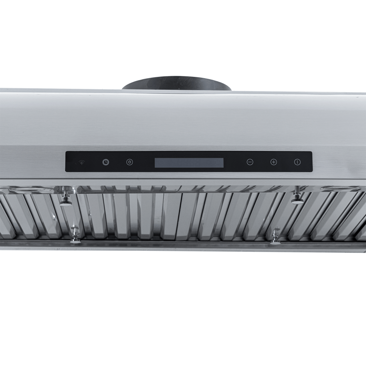 PLJW 117 under-cabinet range hood with 900 CFM steel finish, digital controls, baffle filters. ProlineRangeHoods.com.