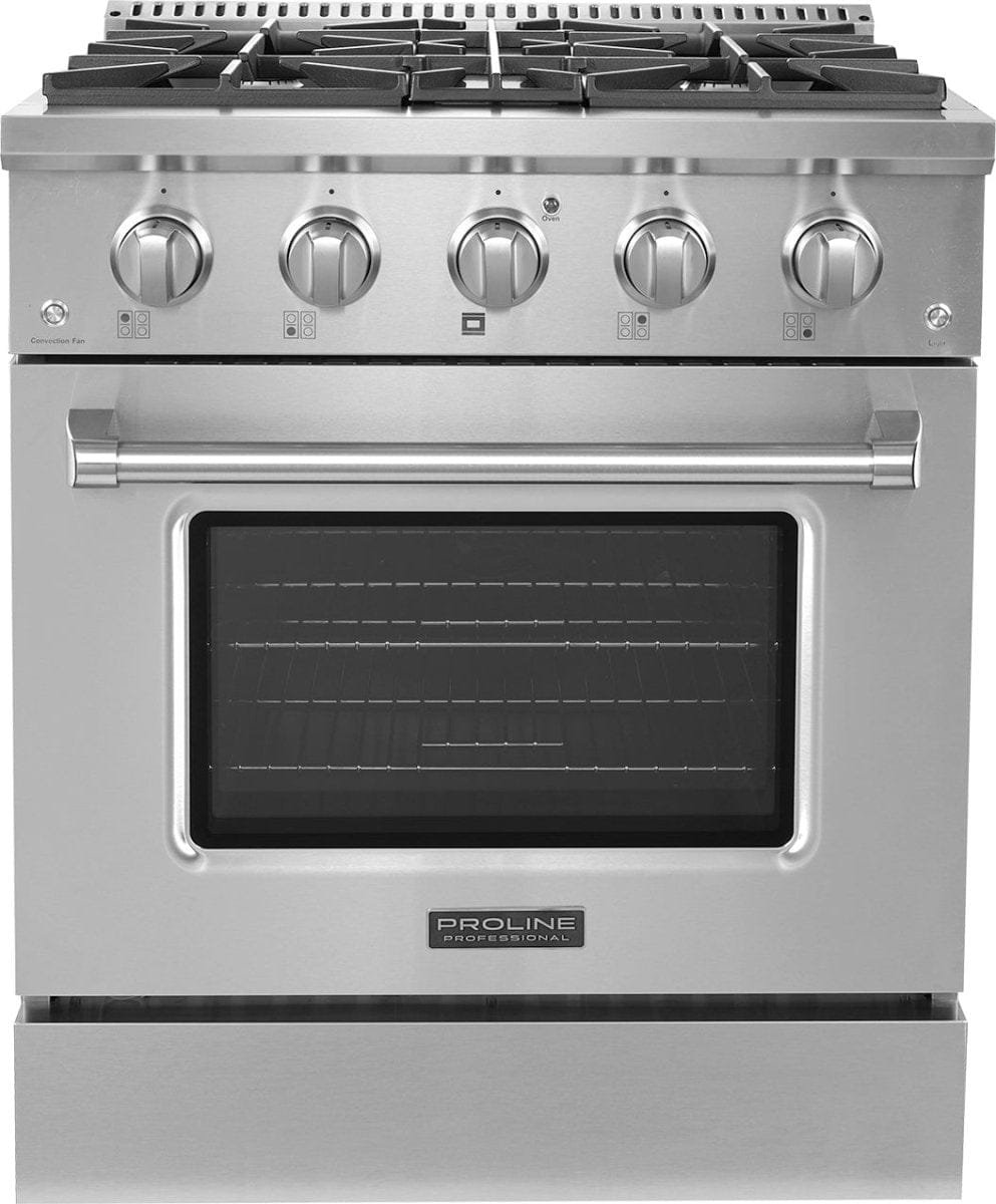 Proline Range Hoods Home & Garden > Kitchen & Dining > Kitchen Appliances > Ranges 30 inches wide / Stainless Steel Proline PLSR Dual Fuel Kitchen Range 15,000 BTUs Available in Stainless Steel, Matte Black, Gloss White options