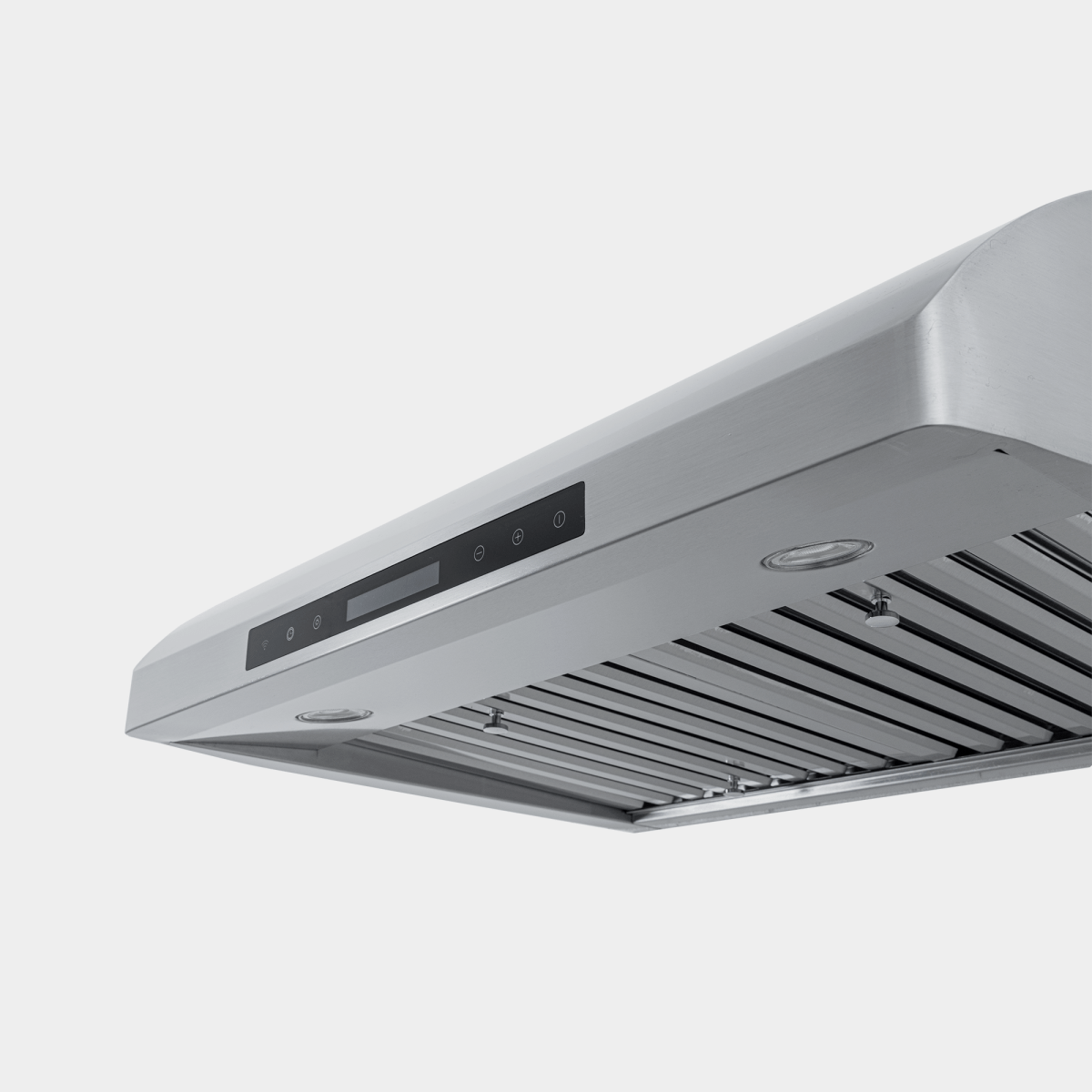 Proline PLJW 117 under-cabinet range hood, 900 CFM, stainless finish—convertible to ductless. ProlineRangeHoods.com.
