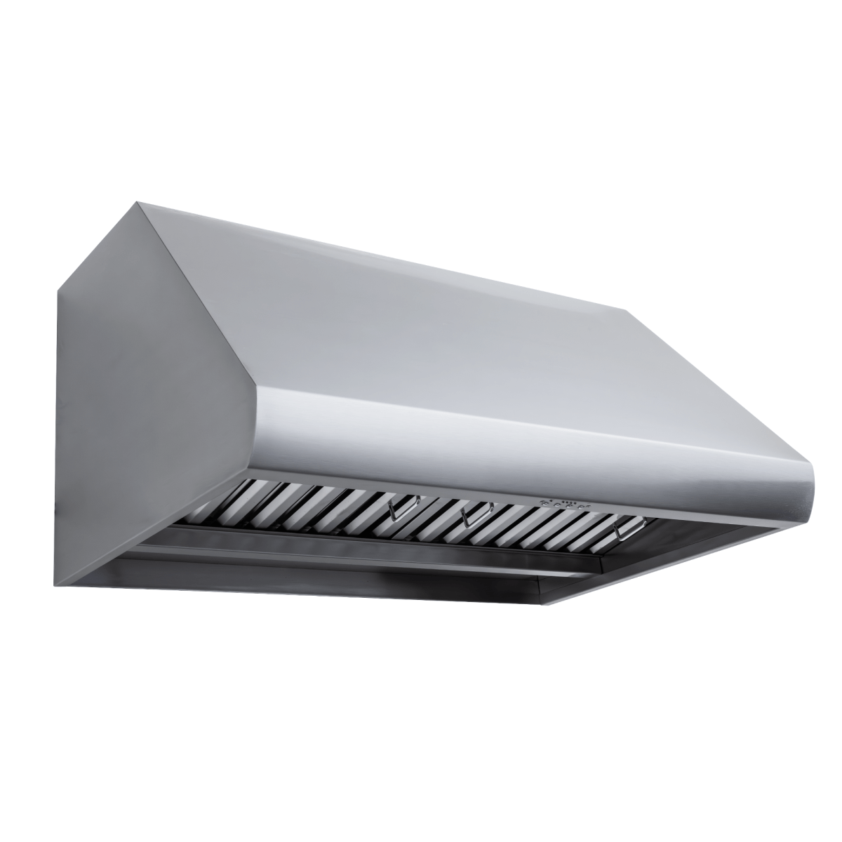 PLJW 109 wall-mounted range hood, stainless steel, 1000/2000 CFM, ductless option, outdoor rated. ProlineRangeHoods.com.