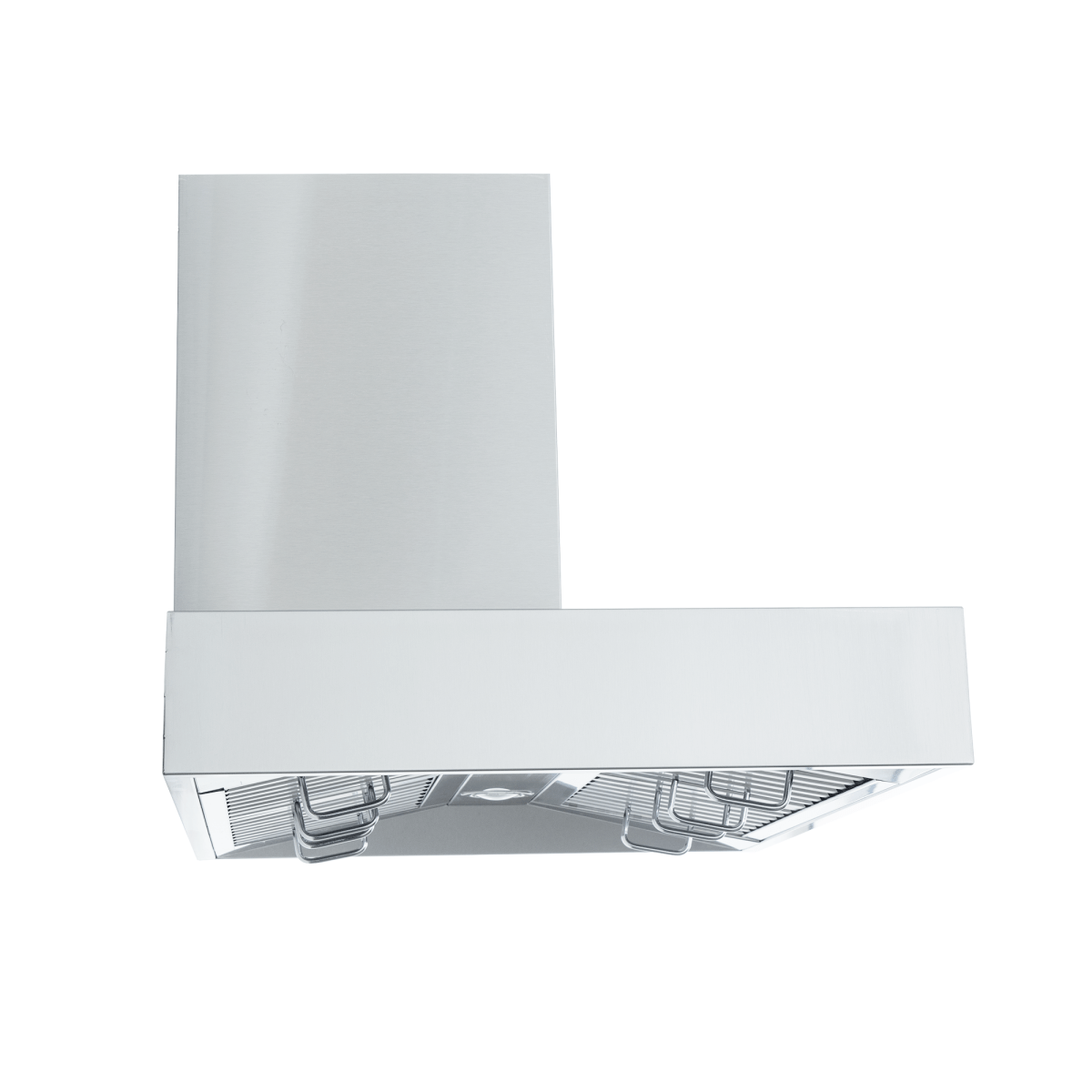 Proline PLFW 755 wall-mounted range hood, 1100 CFM, outdoor-rated stainless finish. ProlineRangeHoods.com.