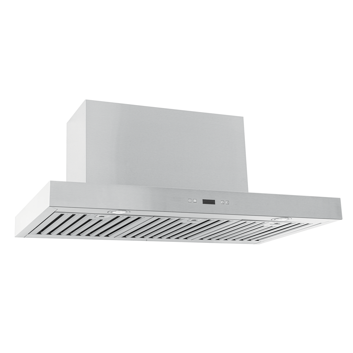 The Proline PLFW 750 wall range hood has a stainless finish, 900/1100 CFM, vent slats, LED display. ProlineRangeHoods.com.