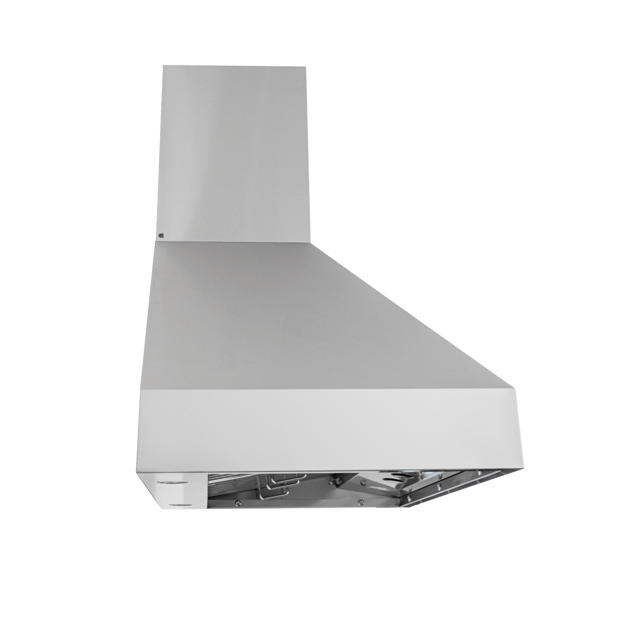 The Proline Range Hoods PLJW 104 is a stainless steel, wall-mounted hood with 1200 CFM dual blowers. ProlineRangeHoods.com.