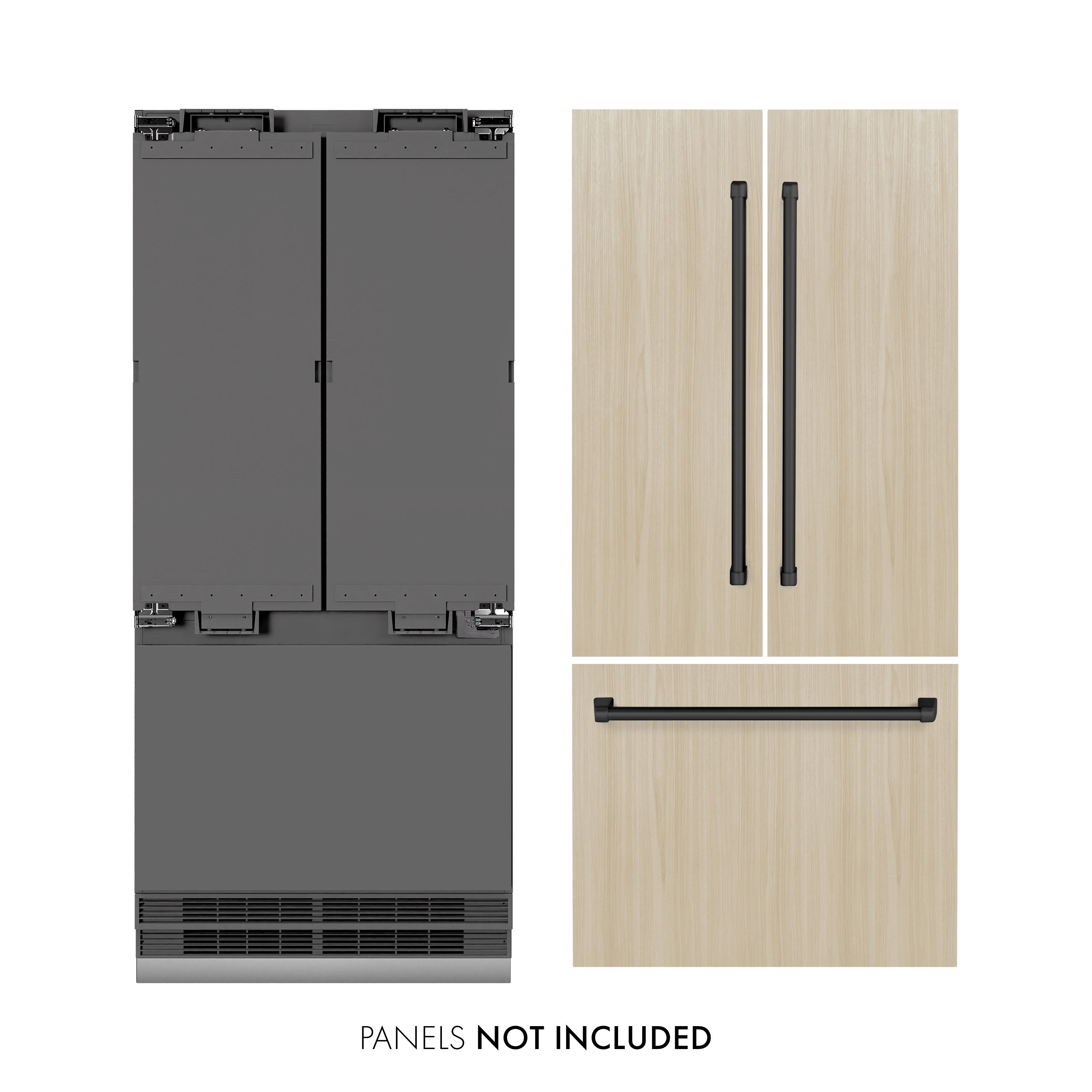 ZLINE Autograph Edition 36 in. 19.6 cu. ft. Panel Ready French Door Bu