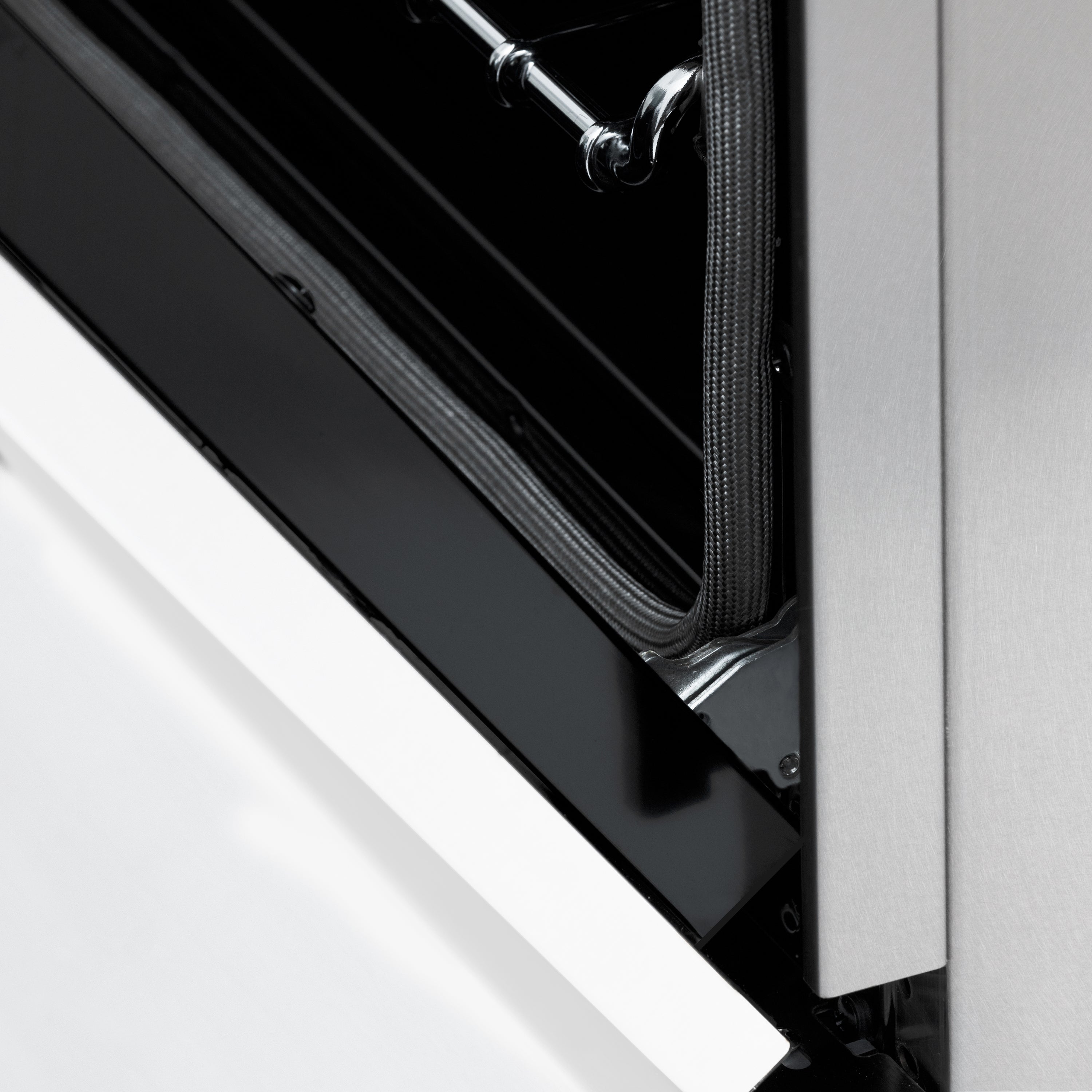 ZLINE Autograph Edition 48 in. 6.0 cu. ft. Legacy Dual Fuel Range with 7 Burner Gas Cooktop and 2 Electric Ovens in Satin Stainless Steel with White Matte Doors and Polished Gold Accents (RASZ-WM-48-G)