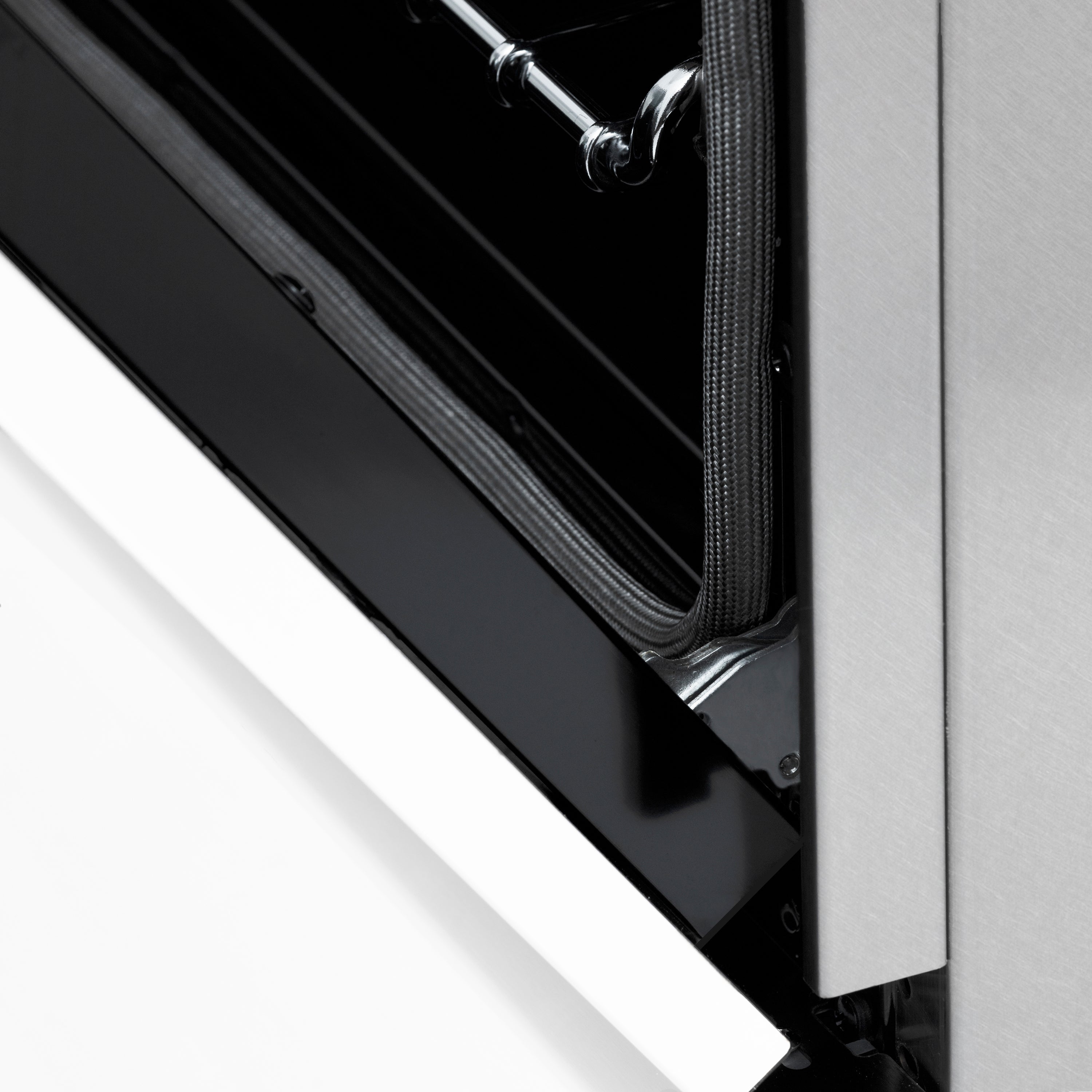 ZLINE Autograph Edition 48 in. 6.0 cu. ft. Legacy Dual Fuel Range with 7 Burner Gas Cooktop and 2 Electric Ovens in Satin Stainless Steel with White Matte Doors and Matte Black Accents (RASZ-WM-48-MB)