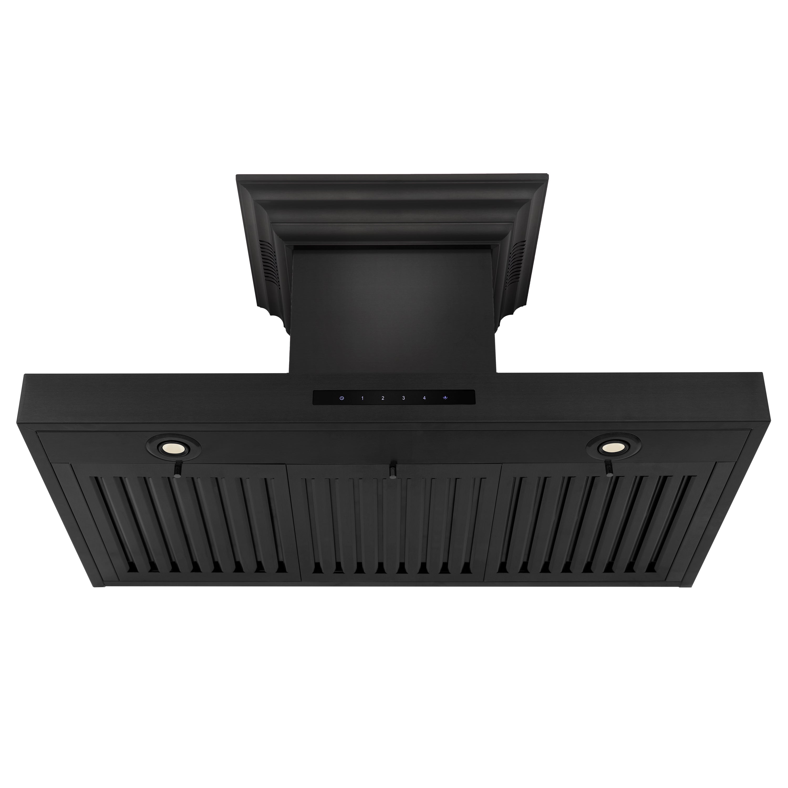 36" ZLINE CrownSoundâ¢Ducted Vent Wall Mount Range Hood in Black Stainless Steel with Built-in Bluetooth Speakers (BSKENCRN-BT-36)