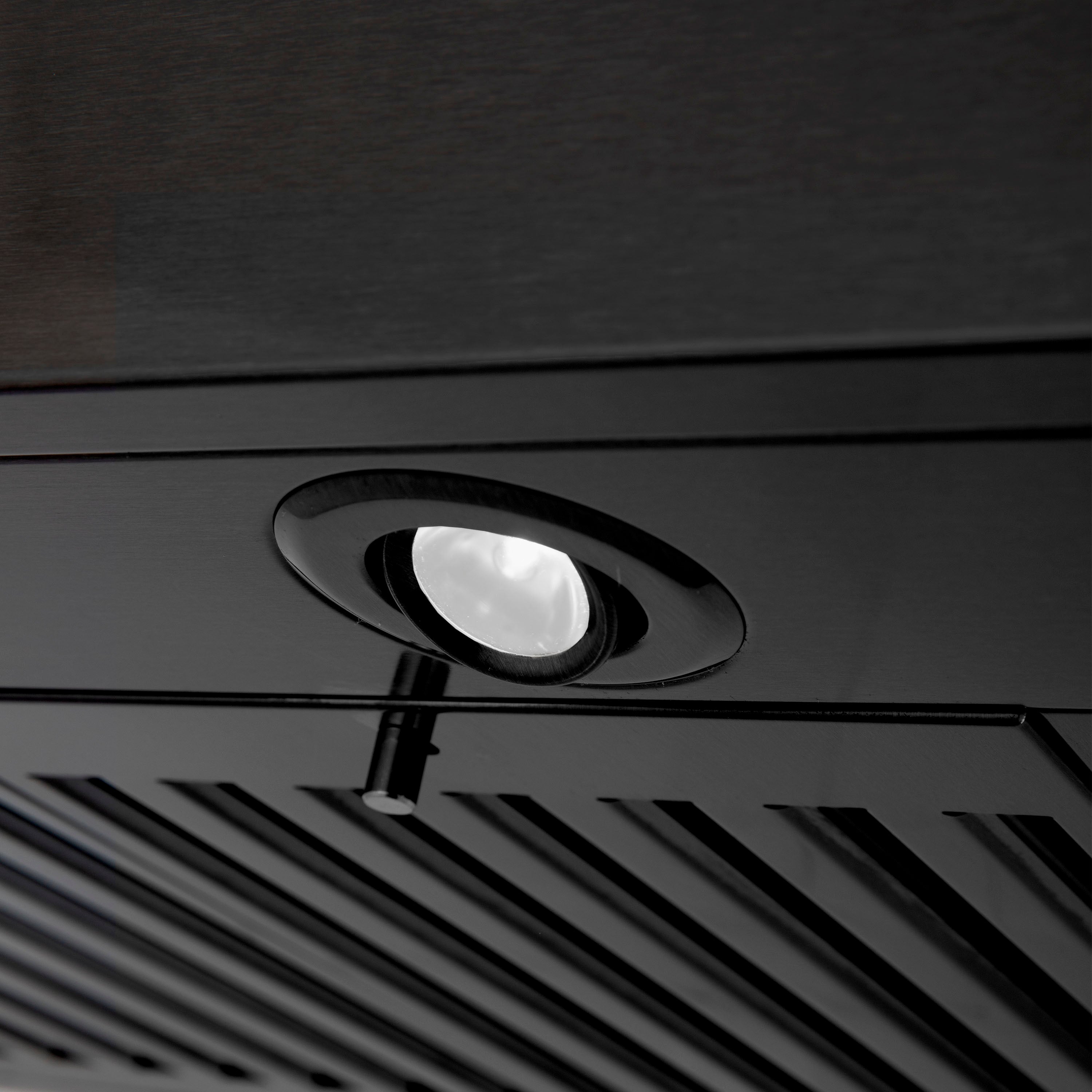 24" ZLINE CrownSoundâ¢Ducted Vent Wall Mount Range Hood in Black Stainless Steel with Built-in Bluetooth Speakers (BSKENCRN-BT-24)