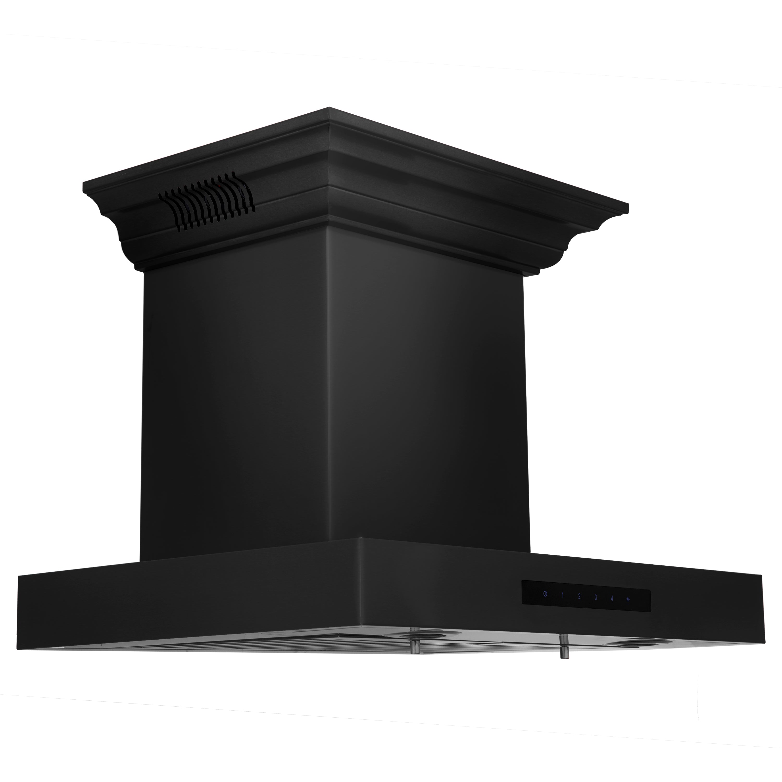 24" ZLINE CrownSoundâ¢Ducted Vent Wall Mount Range Hood in Black Stainless Steel with Built-in Bluetooth Speakers (BSKENCRN-BT-24)