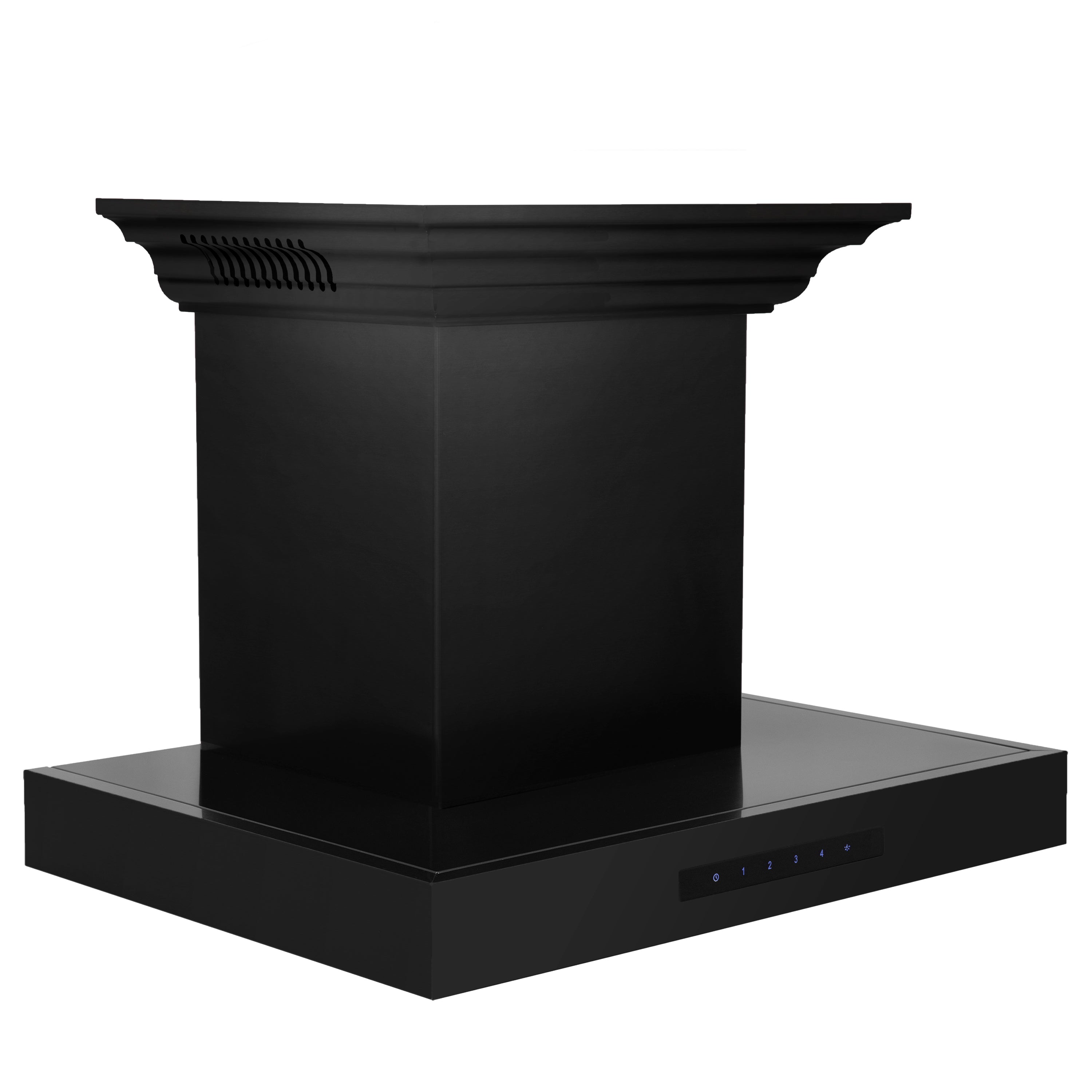 24" ZLINE CrownSoundâ¢Ducted Vent Wall Mount Range Hood in Black Stainless Steel with Built-in Bluetooth Speakers (BSKENCRN-BT-24)
