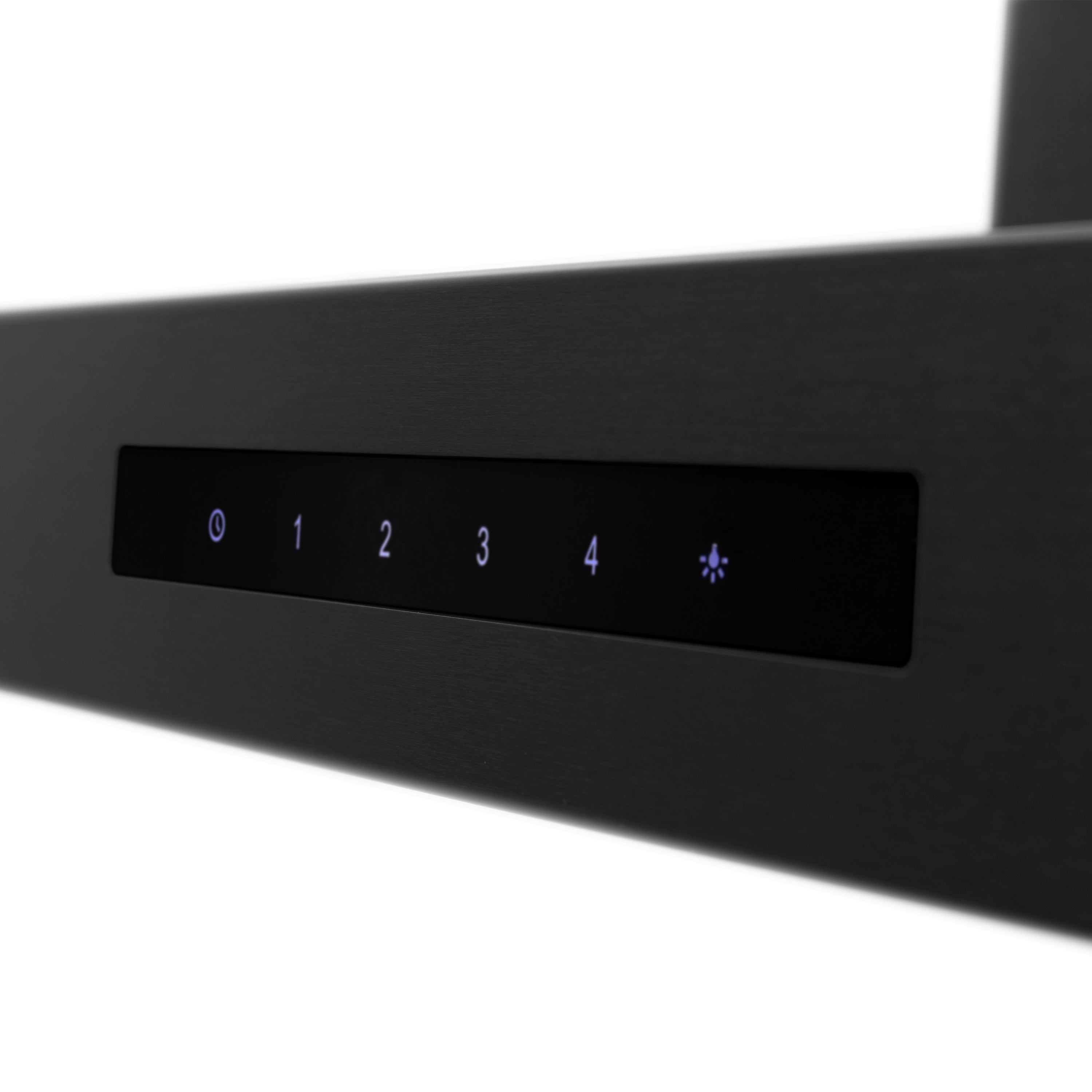 36" ZLINE CrownSoundâ¢Ducted Vent Wall Mount Range Hood in Black Stainless Steel with Built-in Bluetooth Speakers (BSKENCRN-BT-36)