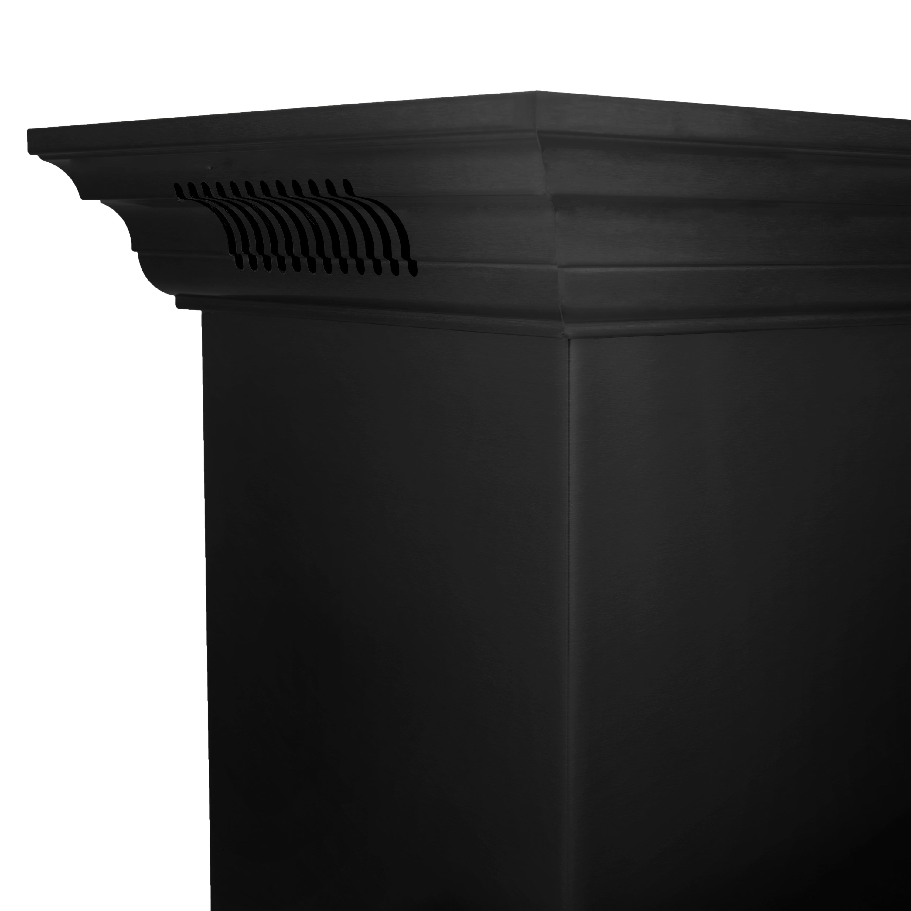 36" ZLINE CrownSoundâ¢Ducted Vent Wall Mount Range Hood in Black Stainless Steel with Built-in Bluetooth Speakers (BSKENCRN-BT-36)