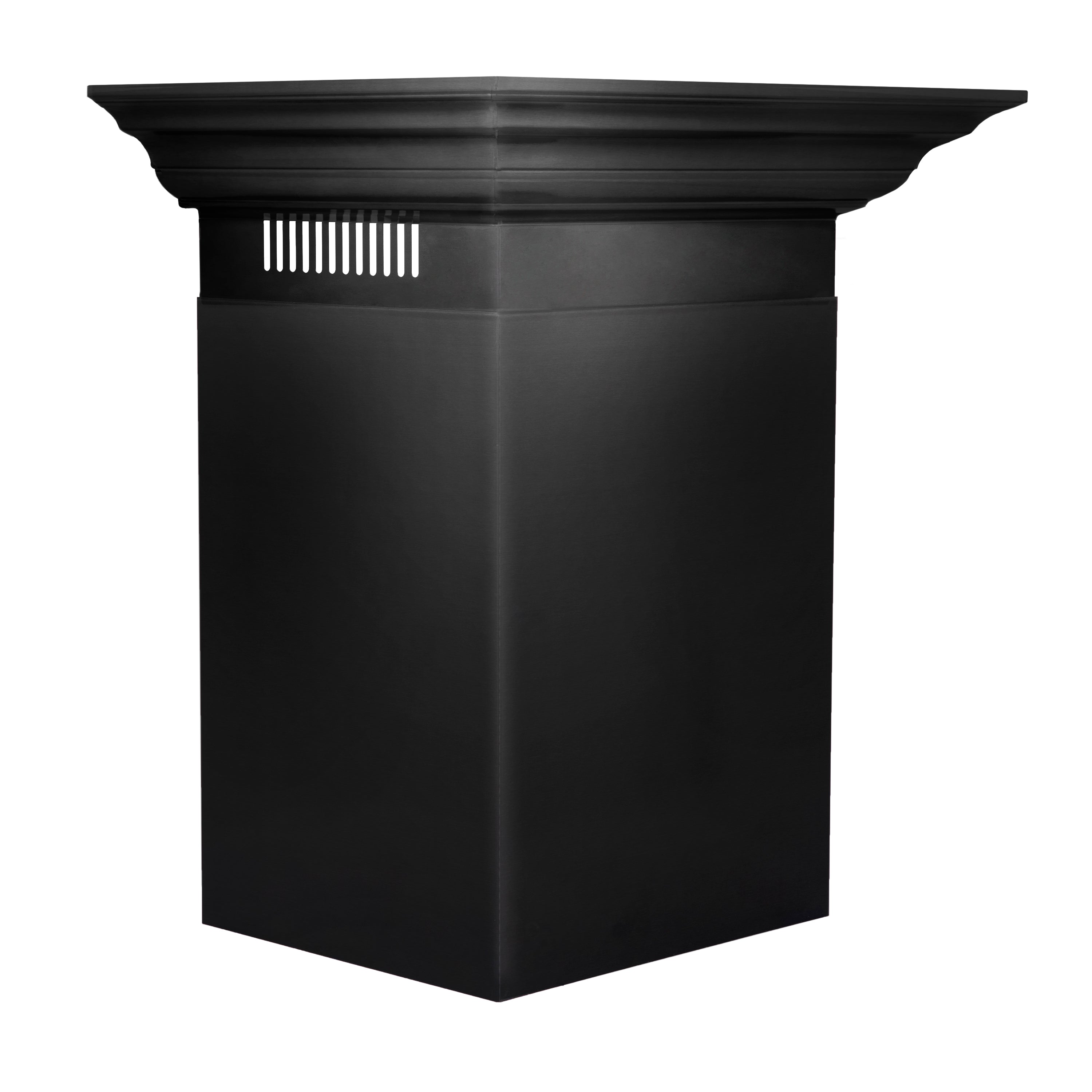 ZLINE 30" Convertible Vent Wall Mount Range Hood in Black Stainless Steel with Crown Molding (BSKENCRN-30)