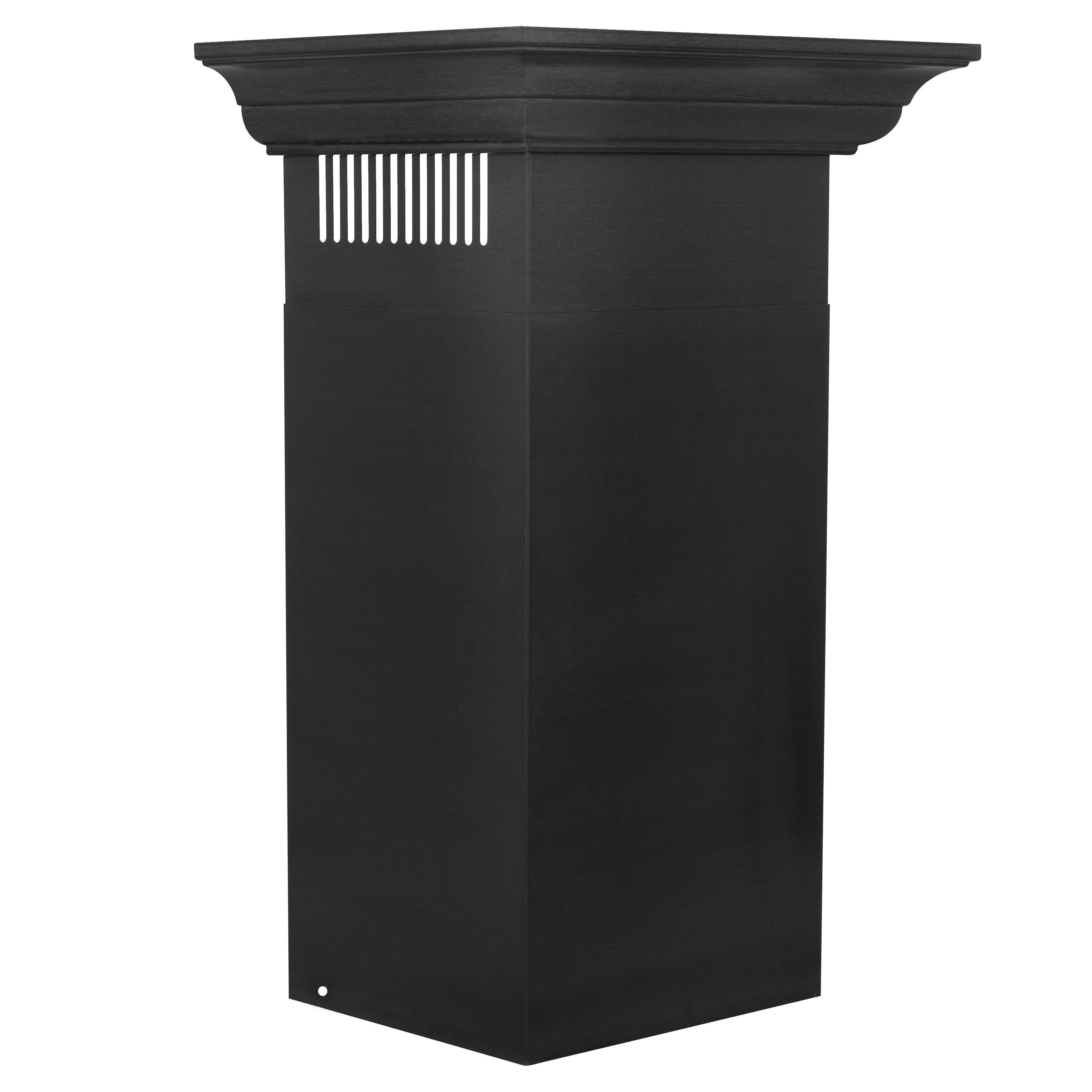 ZLINE 24" Convertible Vent Wall Mount Range Hood in Black Stainless Steel with Crown Molding (BSKBNCRN-24)