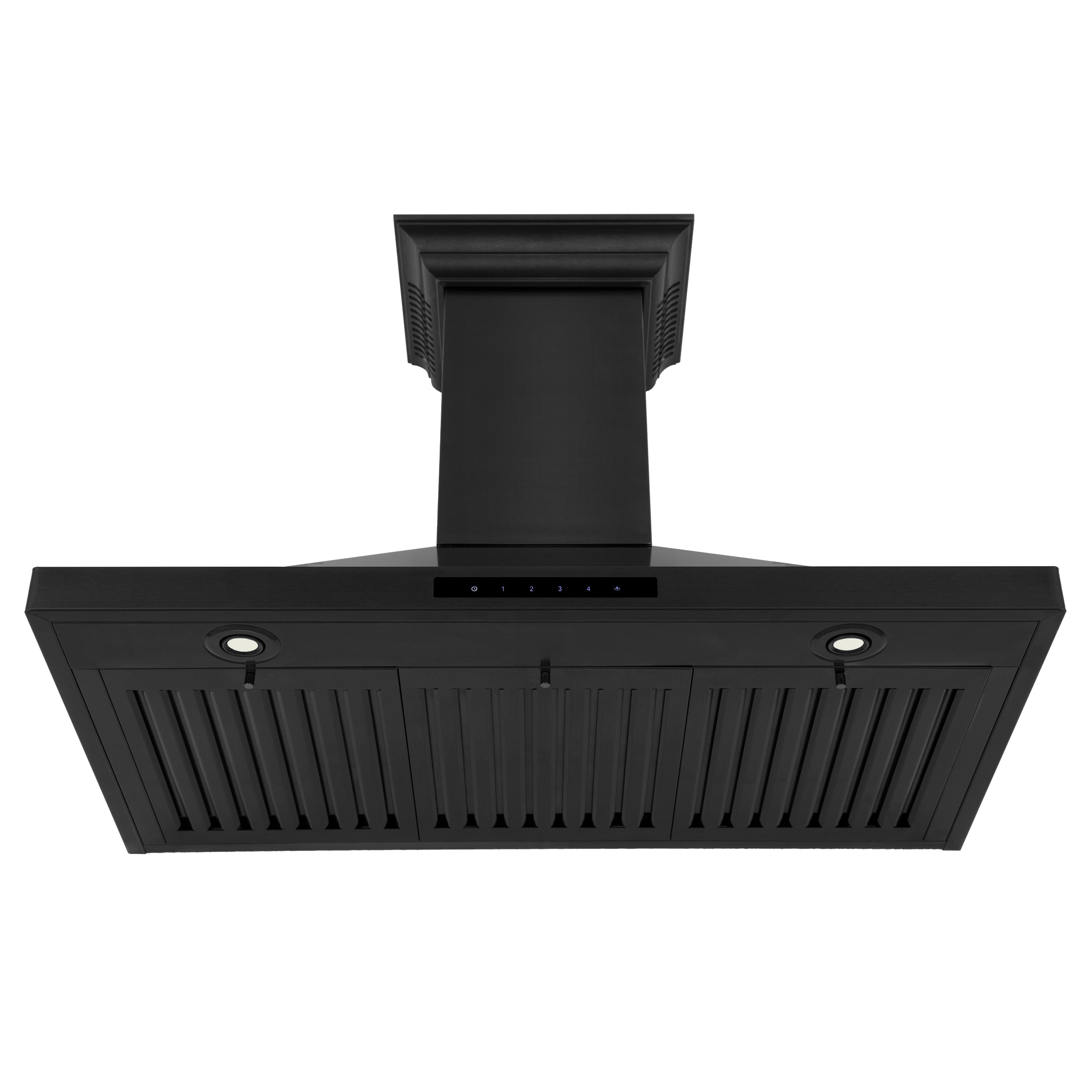 36" ZLINE CrownSoundâ¢Ducted Vent Wall Mount Range Hood in Black Stainless Steel with Built-in Bluetooth Speakers (BSKBNCRN-BT-36)