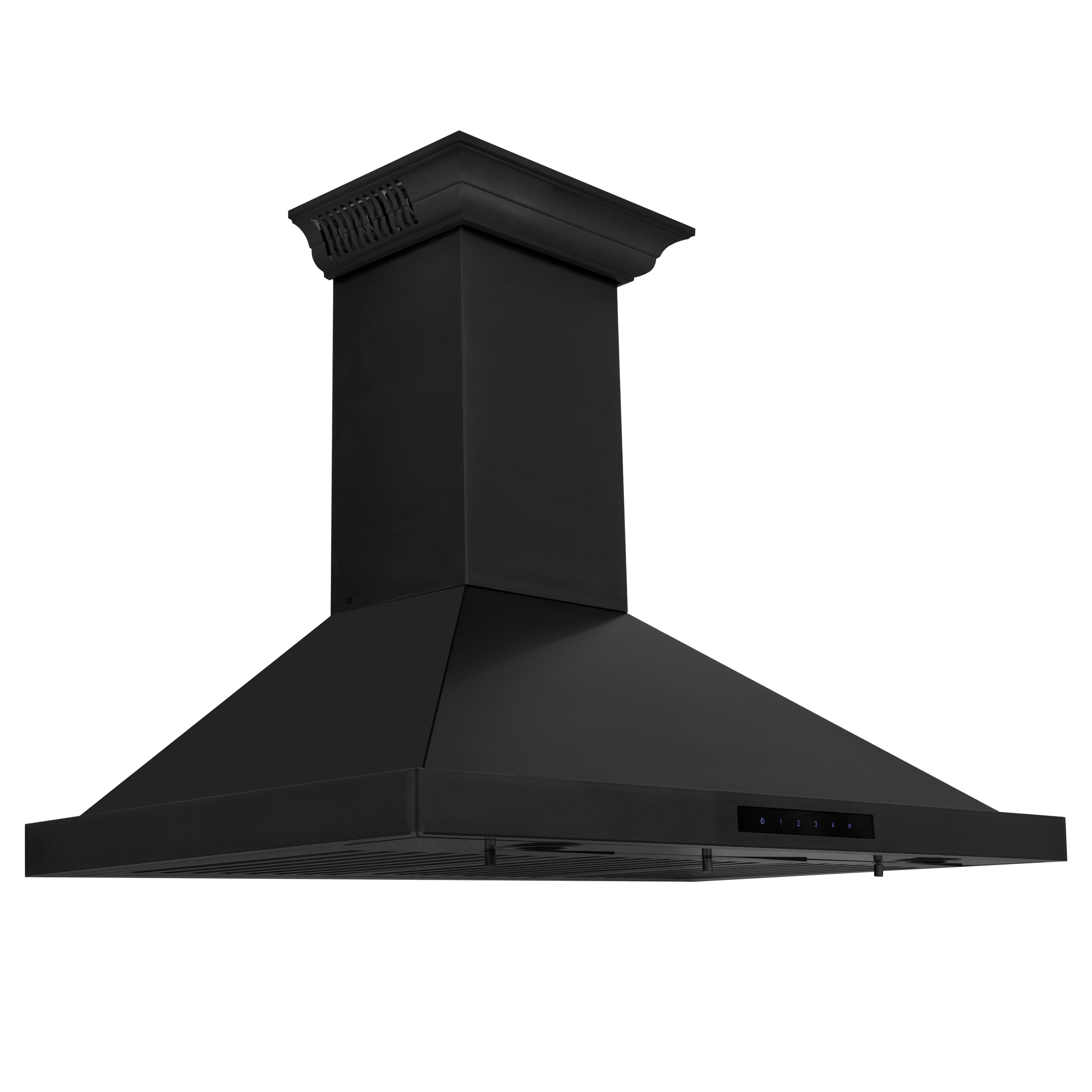 36" ZLINE CrownSoundâ¢Ducted Vent Wall Mount Range Hood in Black Stainless Steel with Built-in Bluetooth Speakers (BSKBNCRN-BT-36)