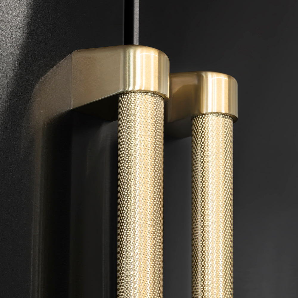 ZLINE Autograph Edition 36 in. 28.9 cu. ft. Standard-Depth French Door External Water Dispenser Refrigerator with Dual Ice Maker in Fingerprint-Resistant Black Stainless Steel and Champagne Bronze Helix Handles (RSMZ-W36-BS-KCB)