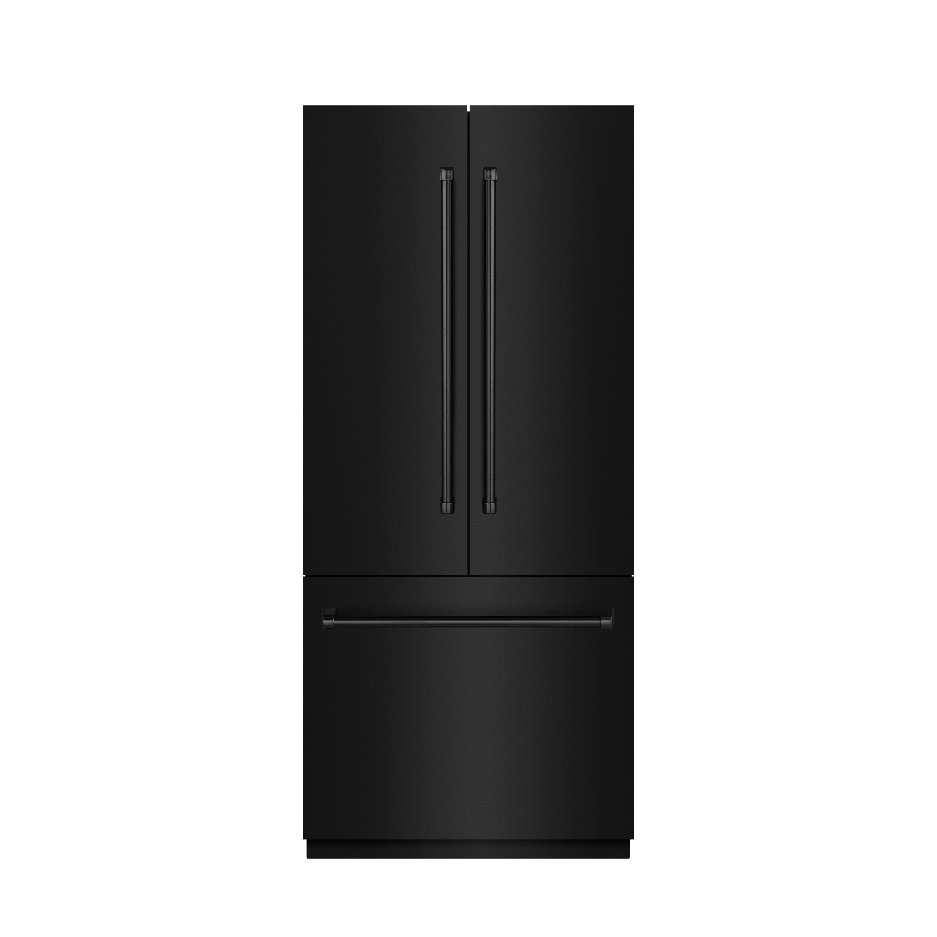 ZLINE 36 in. 19.6 cu. ft. French Door Built-In Bottom Freezer Refrigerator with Water Dispenser and Ice Maker in Black Stainless Steel with Stainless Steel Interior (SRBIV-BS-36)