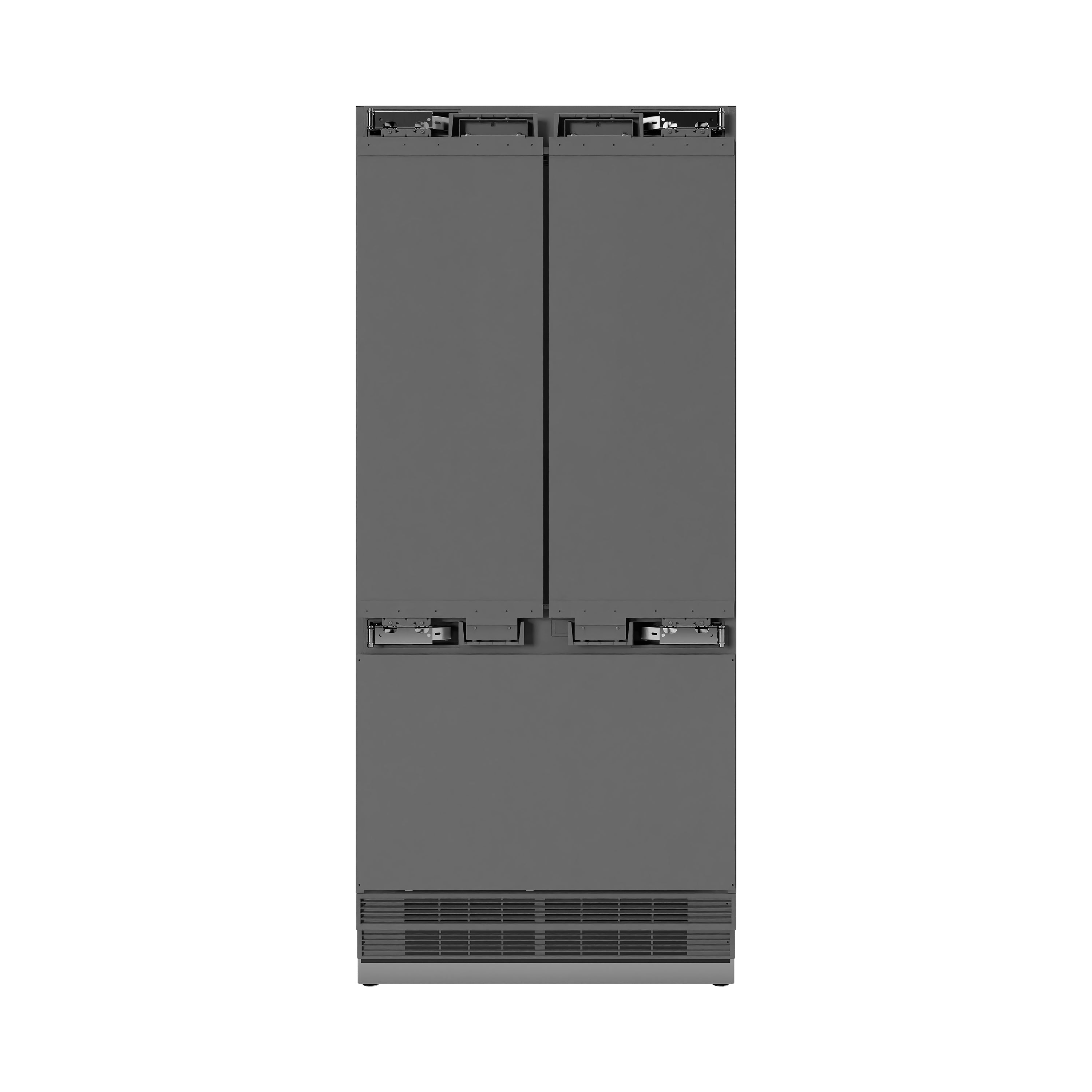 ZLINE 36 in. 19.6 cu. ft. Panel Ready French Door Built-In Bottom Freezer Refrigerator with Water Dispenser and Ice Maker with Stainless Steel Interior (SRBIV-36)