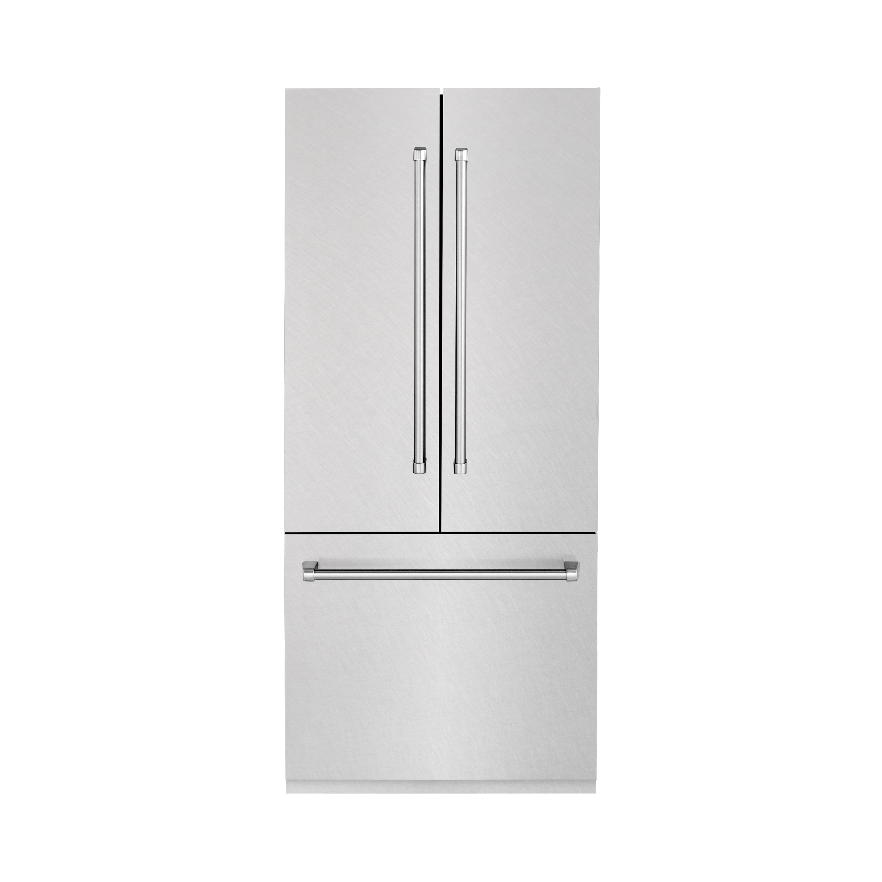 ZLINE 36 in. 19.6 cu. ft. French Door Built-In Bottom Freezer Refrigerator with Water Dispenser and Ice Maker in Satin Stainless Steel (RBIV-SN-36)