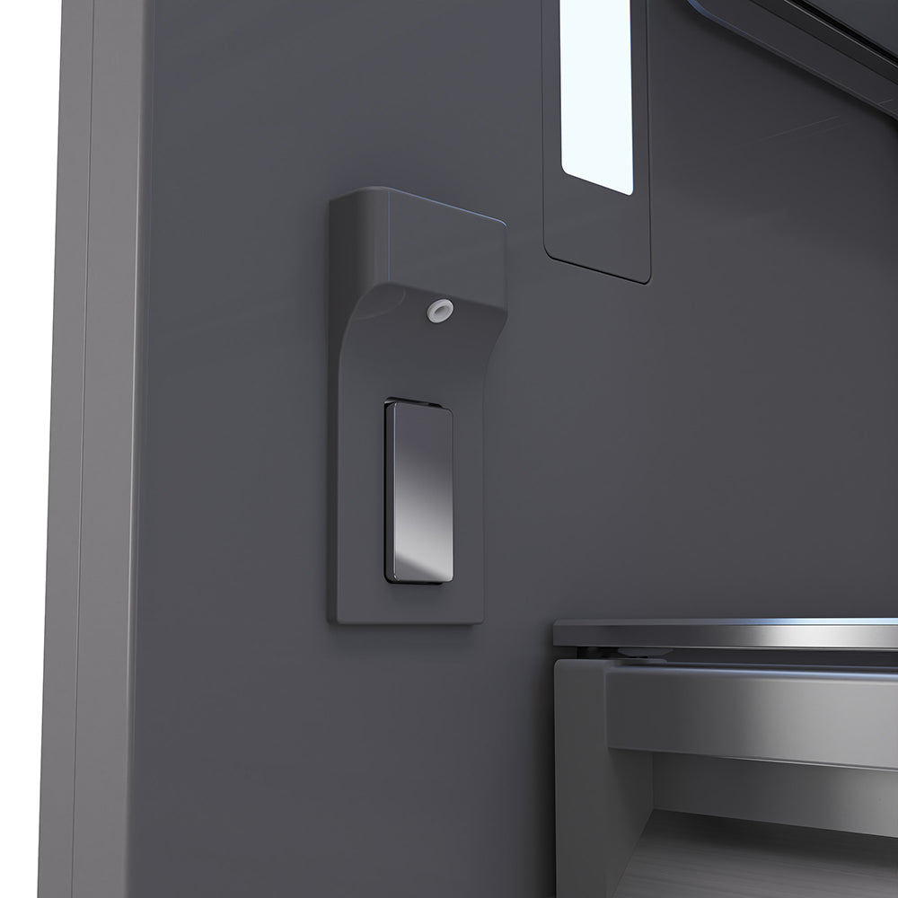 ZLINE Autograph Edition 36 in. 19.6 cu. ft. French Door Built-In Bottom Freezer Refrigerator with Water Dispenser and Ice Maker in Stainless Steel with Graphite Gray Interior and Polished Nickel Helix Handles (GRBIVZ-30436KPN)