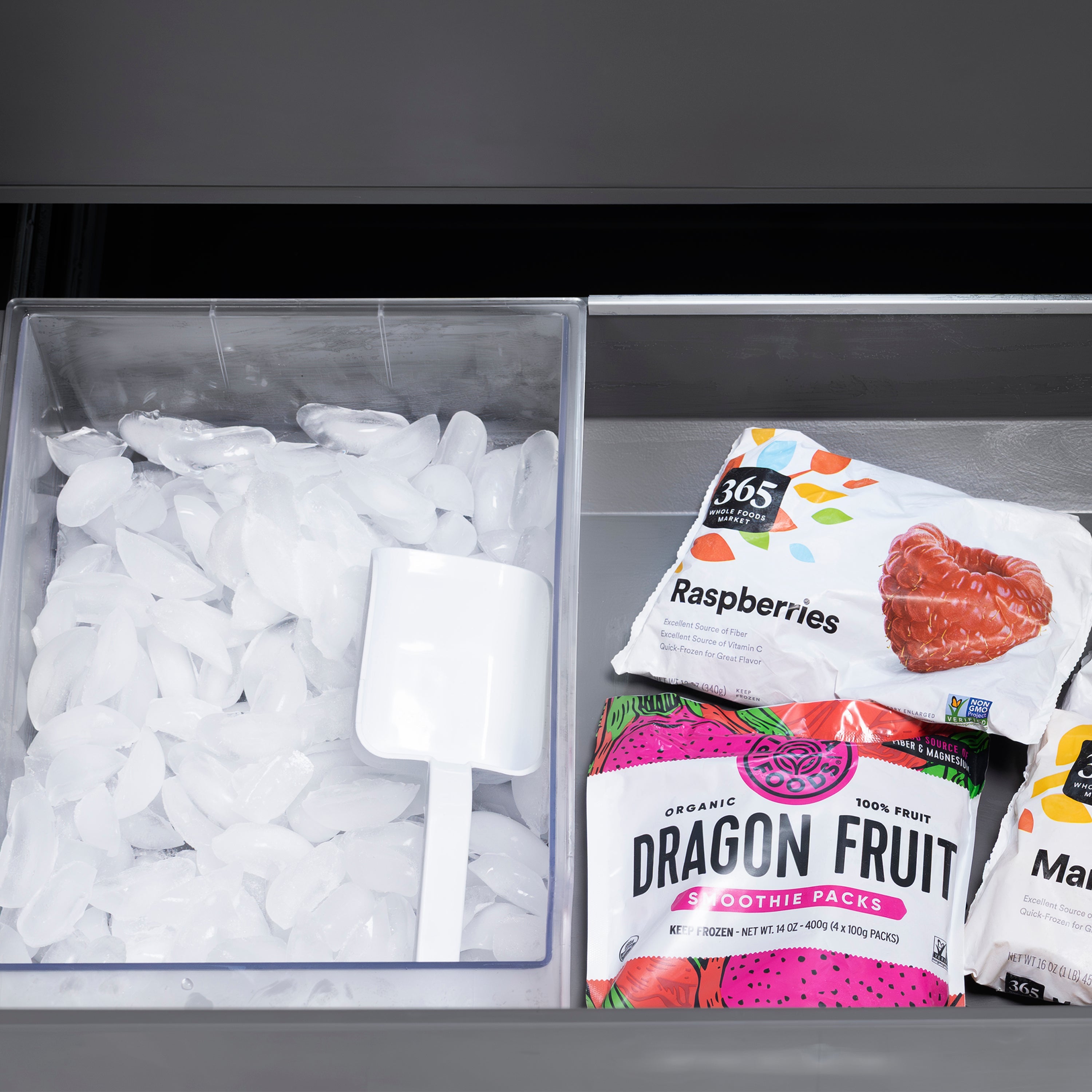 ZLINE Autograph Edition 36 in. 19.6 cu. ft. French Door Built-In Bottom Freezer Refrigerator with Water Dispenser and Ice Maker in Stainless Steel with Stainless Steel Interior and Champagne Bronze Accents (SRBIVZ-304-36CB)