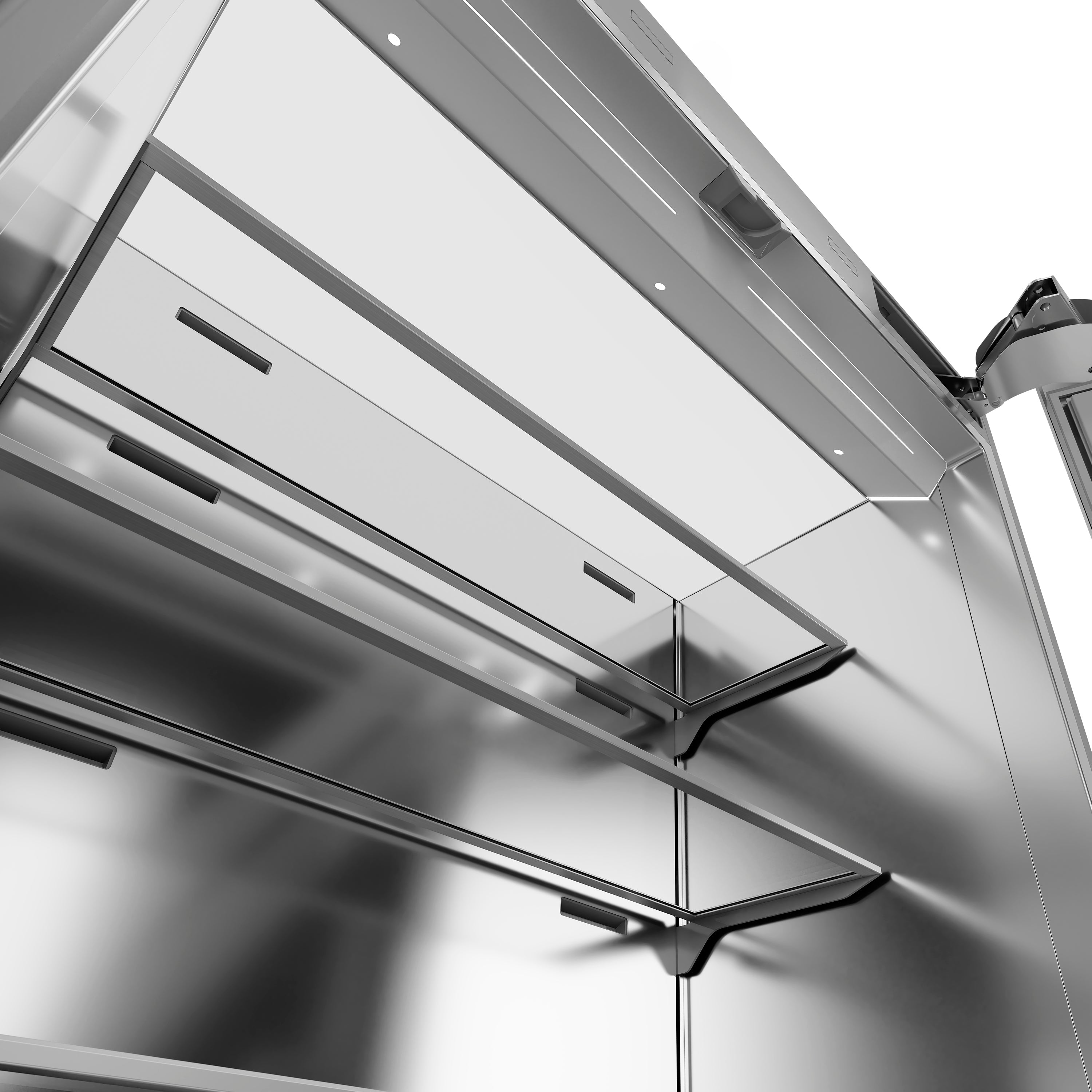 ZLINE Autograph Edition 36 in. 19.6 cu. ft. French Door Built-In Bottom Freezer Refrigerator with Water Dispenser and Ice Maker in Stainless Steel with Stainless Steel Interior and Matte Black Accents (SRBIVZ-304-36MB)