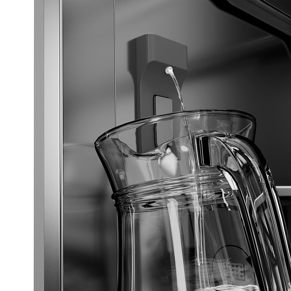 ZLINE Autograph Edition 36 in. 19.6 cu. ft. French Door Built-In Bottom Freezer Refrigerator with Water Dispenser and Ice Maker in Stainless Steel with Stainless Steel Interior and Polished Nickel Helix Handles (SRBIVZ-30436KPN)