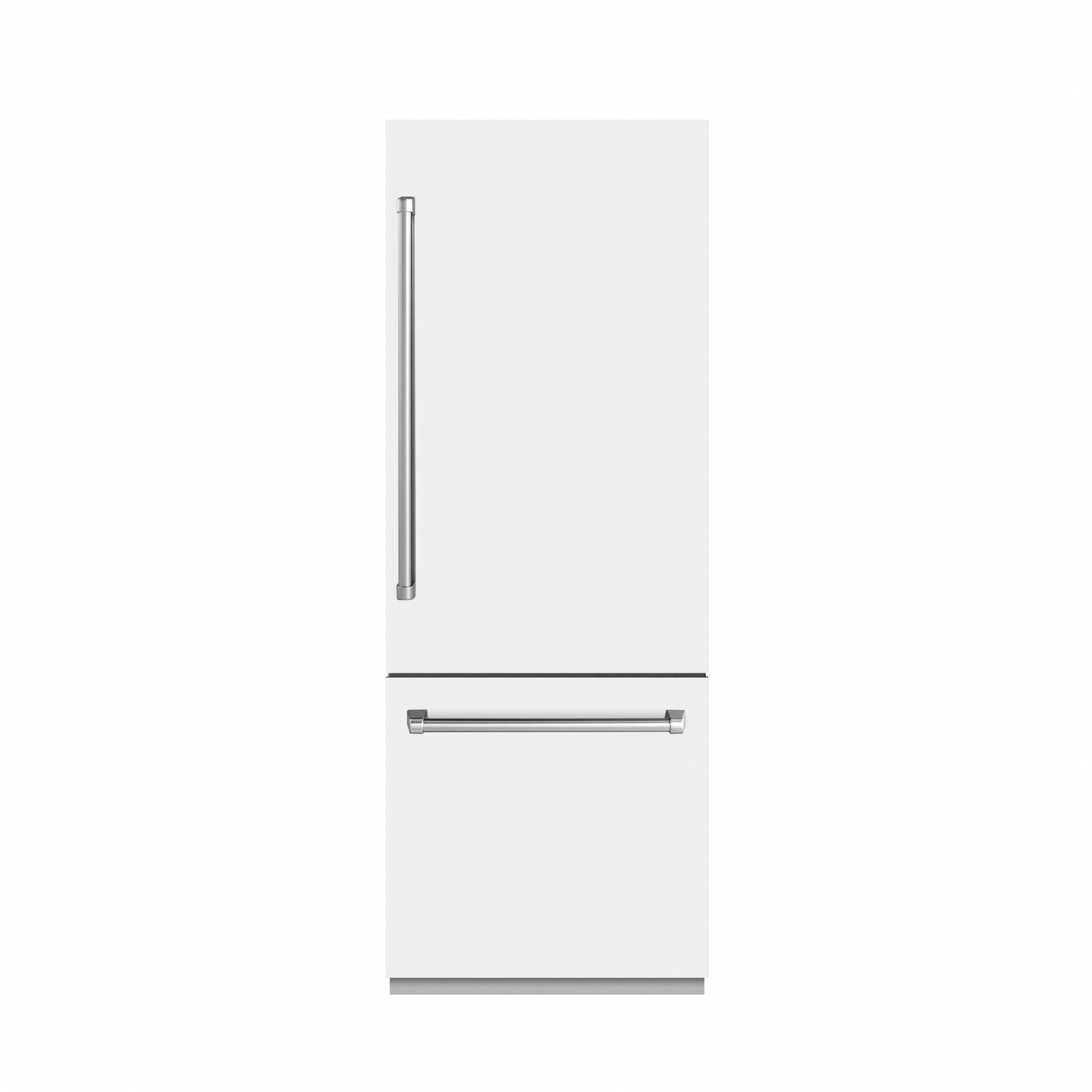 ZLINE 30 in. 16.1 cu. ft. Built-In Bottom Freezer Refrigerator with Water Dispenser and Ice Maker in White Matte with Graphite Gray Interior (GRBIV-WM-30)
