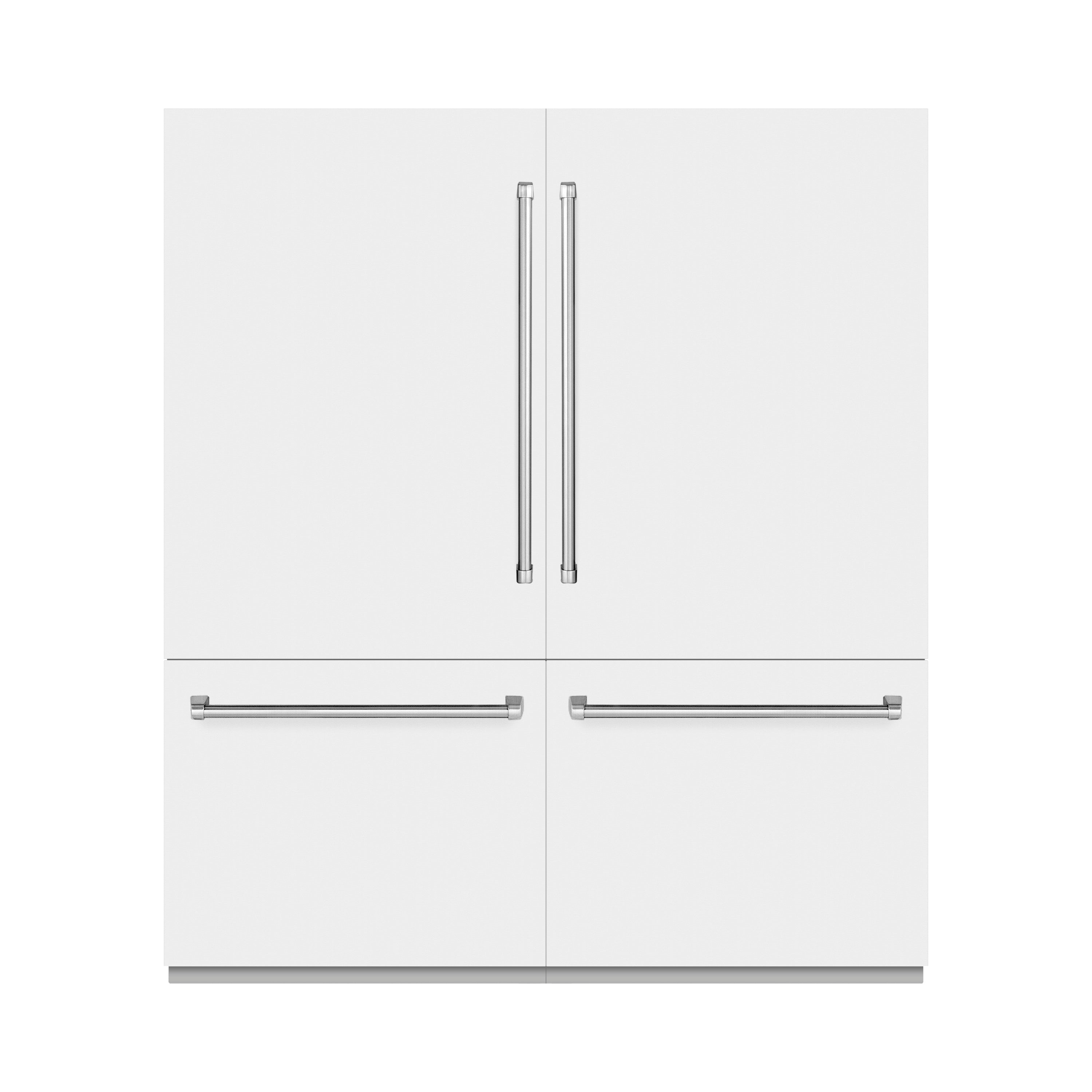 ZLINE 72 in. 39.6 cu. ft. French Door Built-In Bottom Freezer Refrigerator with Water Dispensers and Ice Makers in White Matte (RBIT-WM-72)