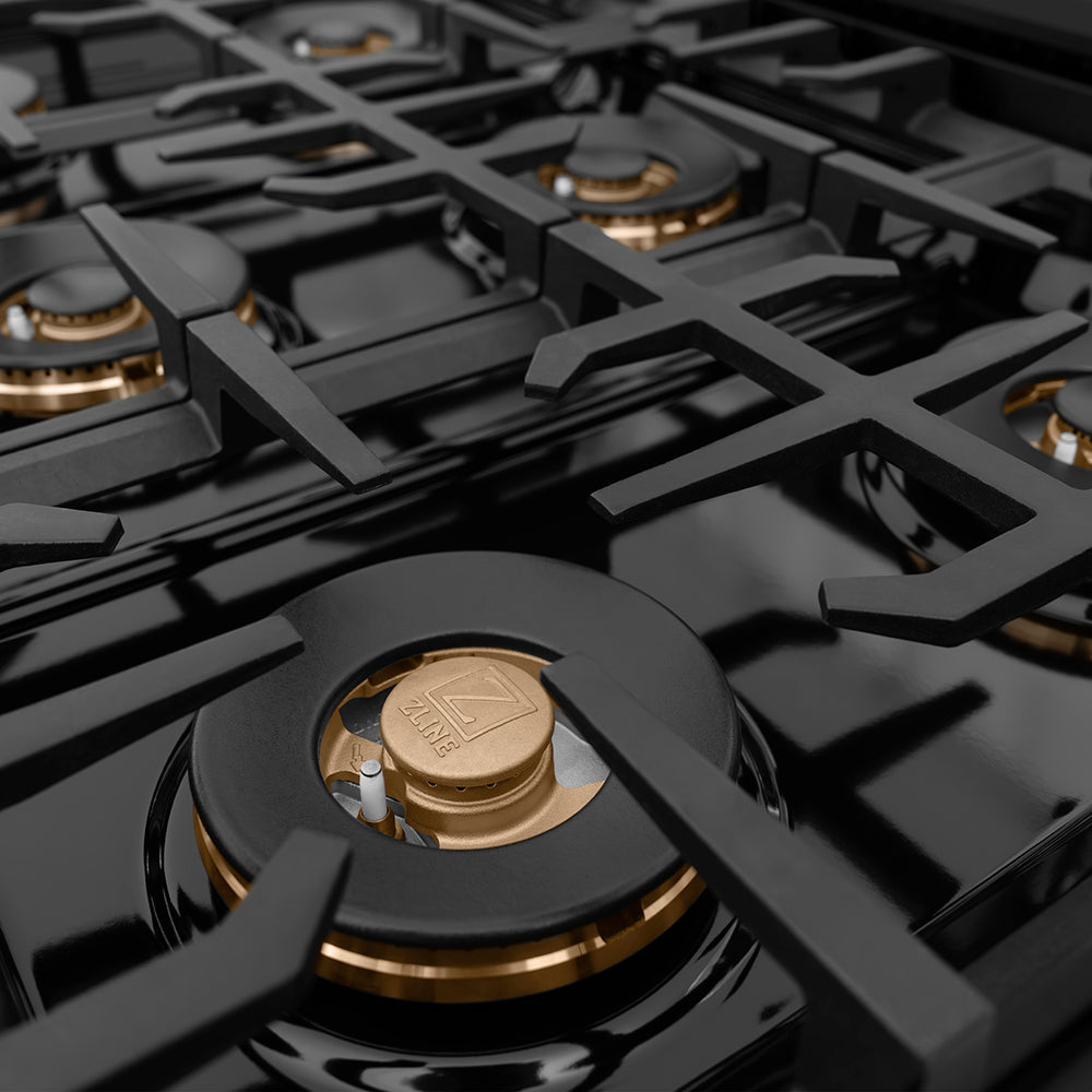 ZLINE 48 in. Classic Gas Rangetop with 8 Burner DuoPro™ Cooktop in Black Stainless Steel (PCRTB-48)