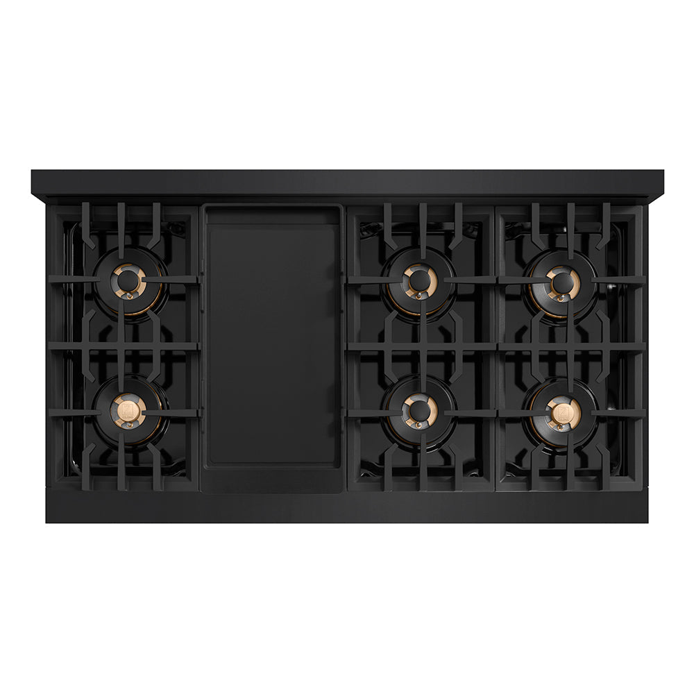 ZLINE 48 in. Classic Gas Rangetop with 8 Burner DuoPro™ Cooktop in Black Stainless Steel (PCRTB-48)